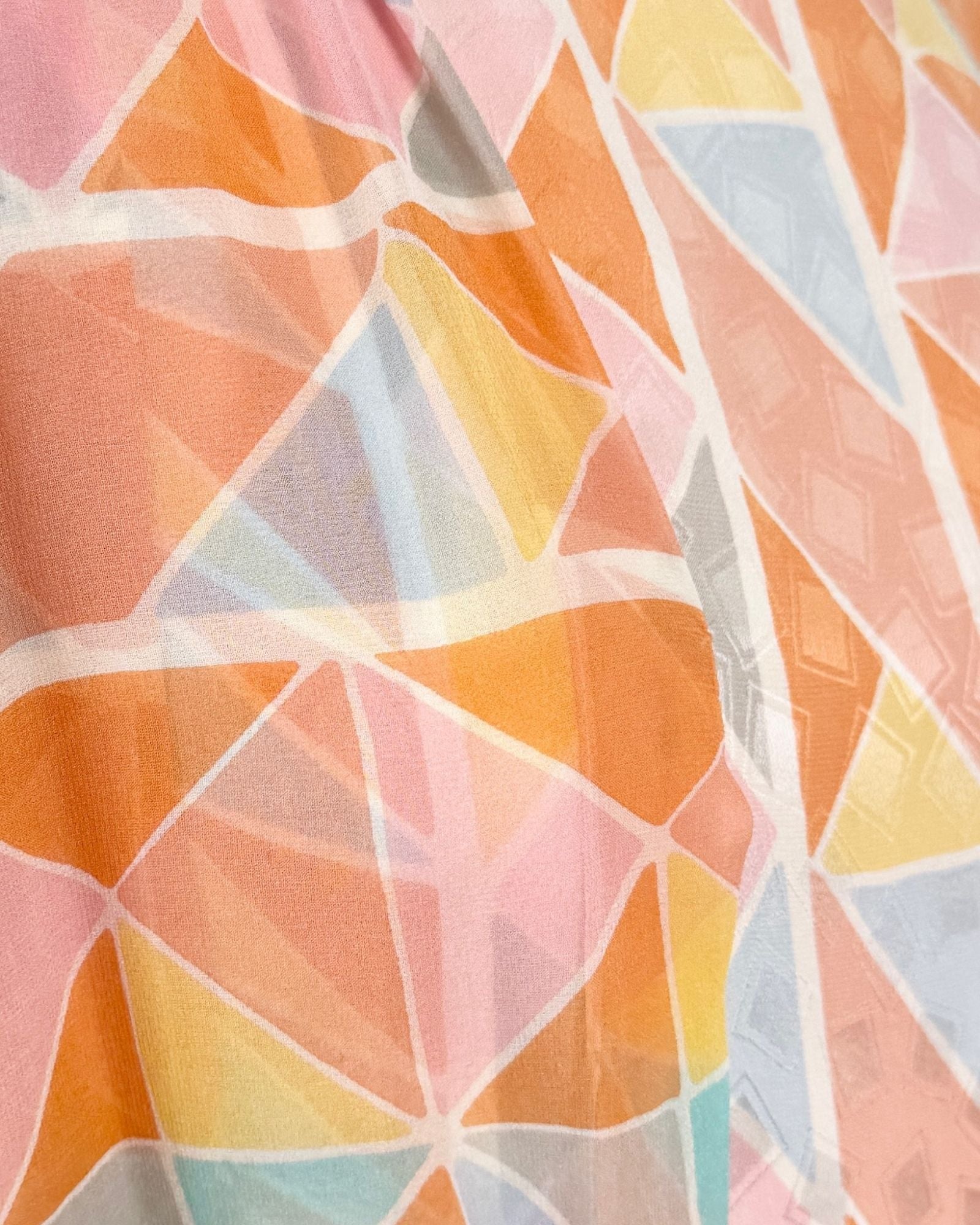 Hanae Mori Citrus Shapes Silk Triangle Dress