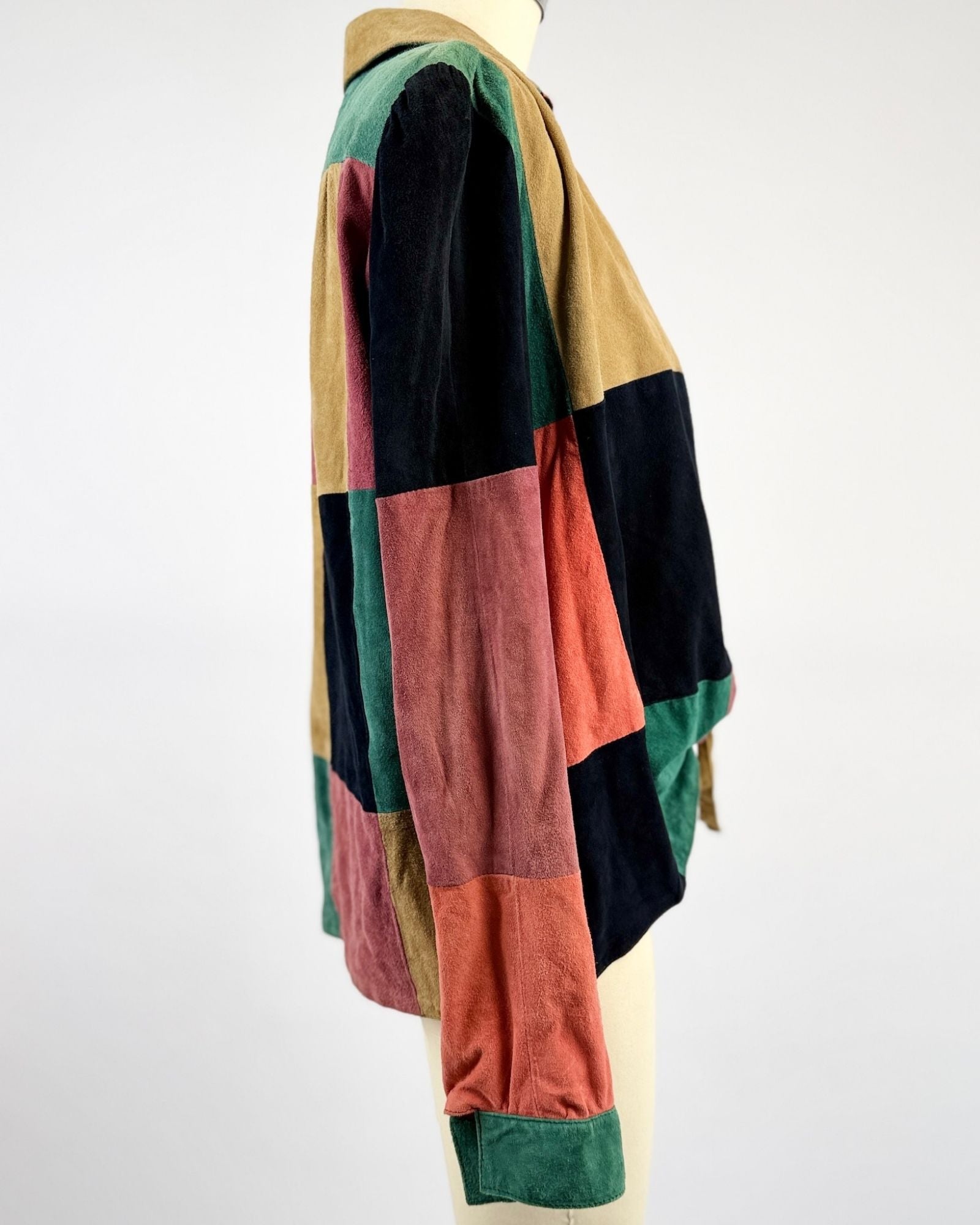 Judith Ann Patchwork Suede Tie Top