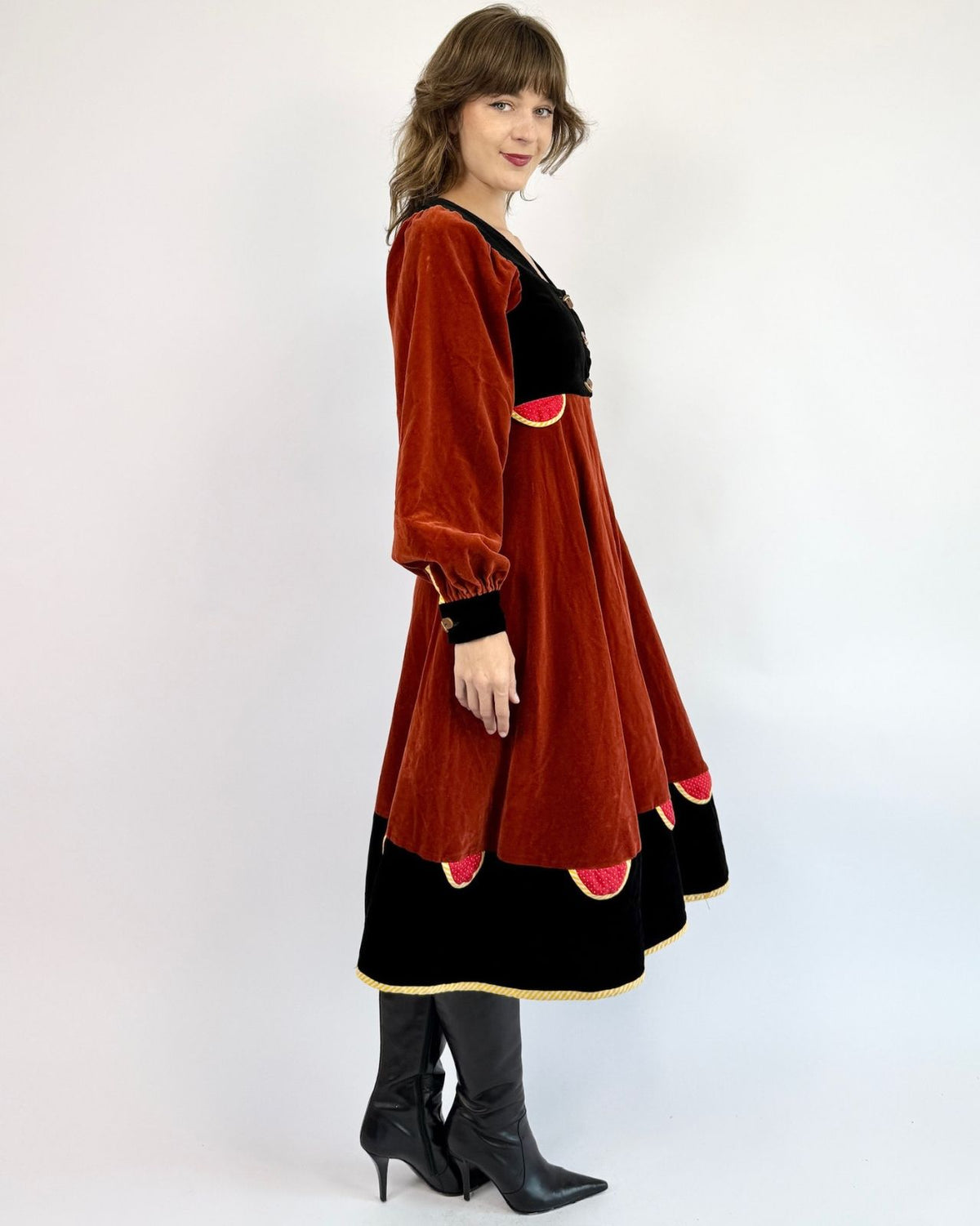 Miss Mouse 1960s Velveteen Rabbit Maxi Dress