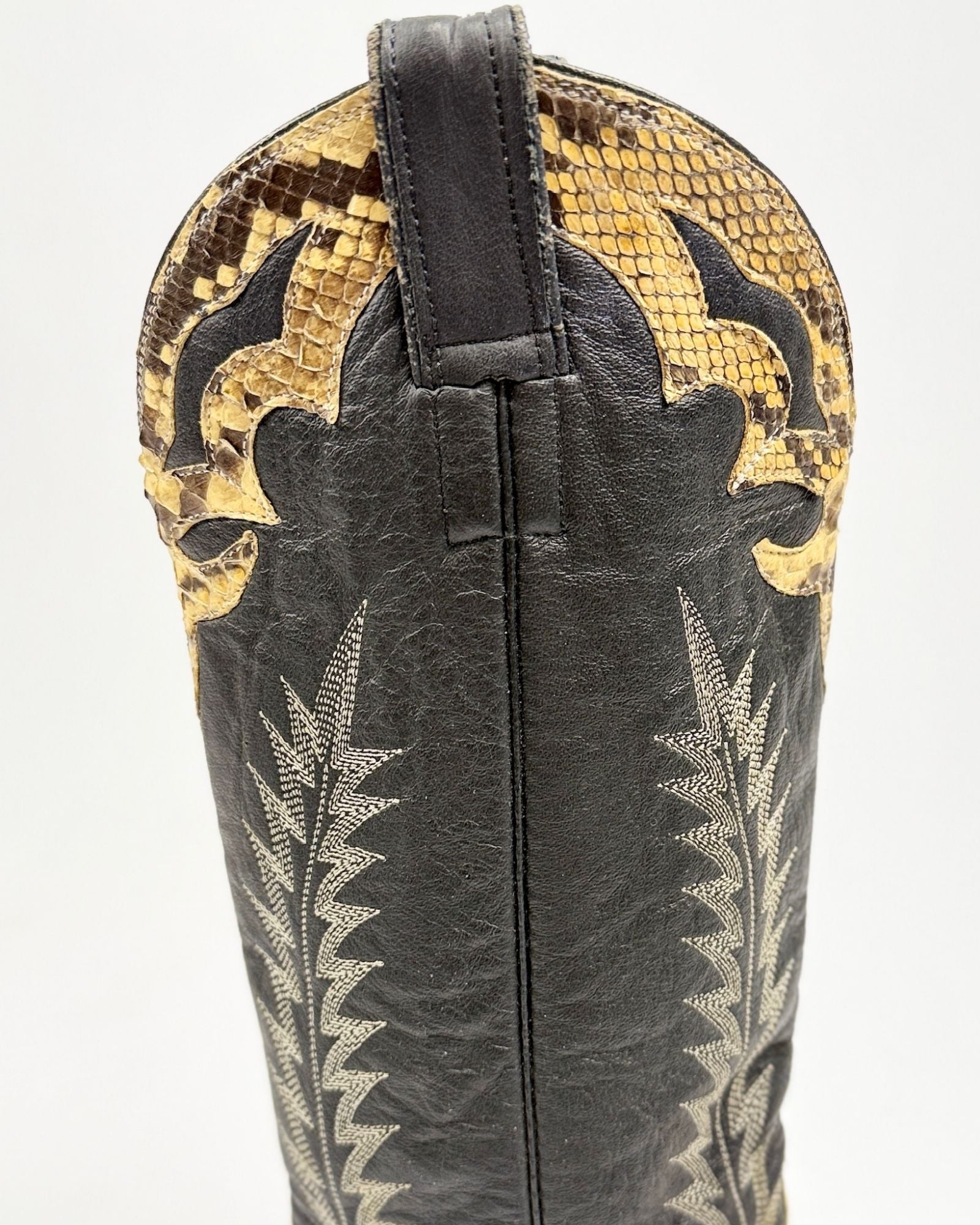 Black and Tan Python Cowboy Boots