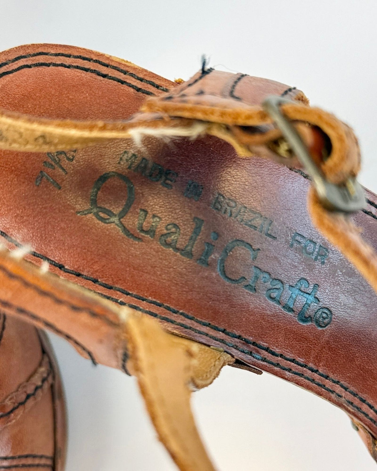 Leather Wooden Platform Sandals