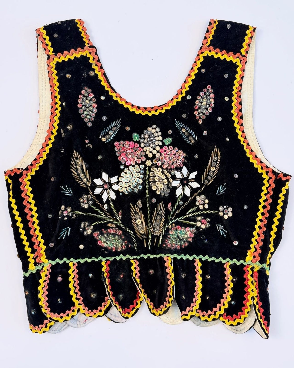 Polish Beaded Velvet Folk Vest