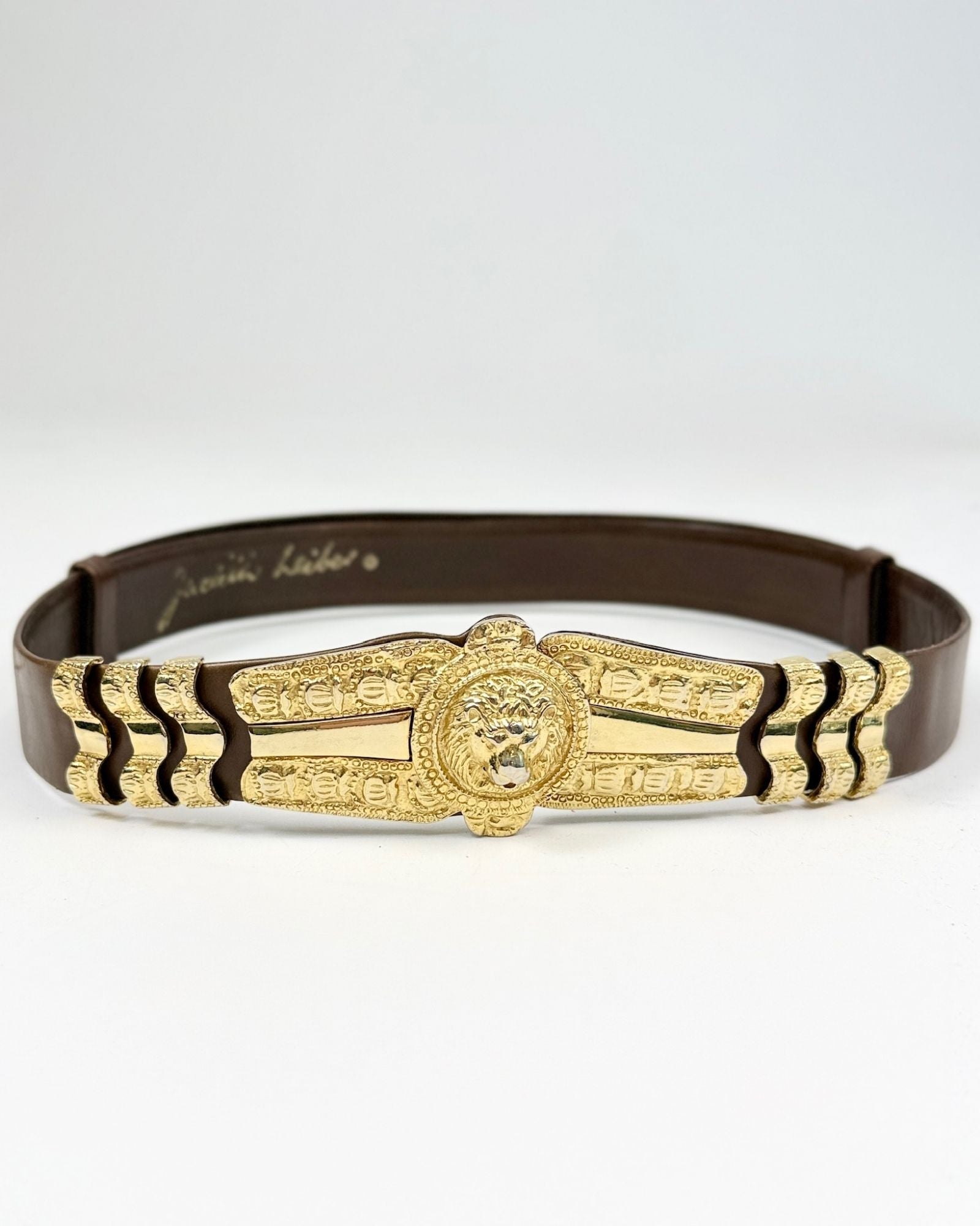 Brown and Gold Judith Leiber Belt