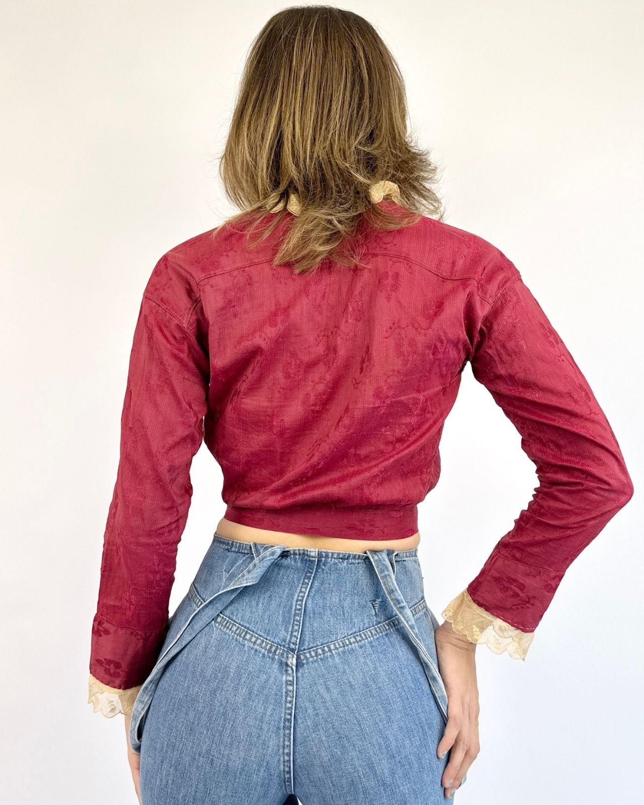 Victorian Merlot Thoughts Lace Top