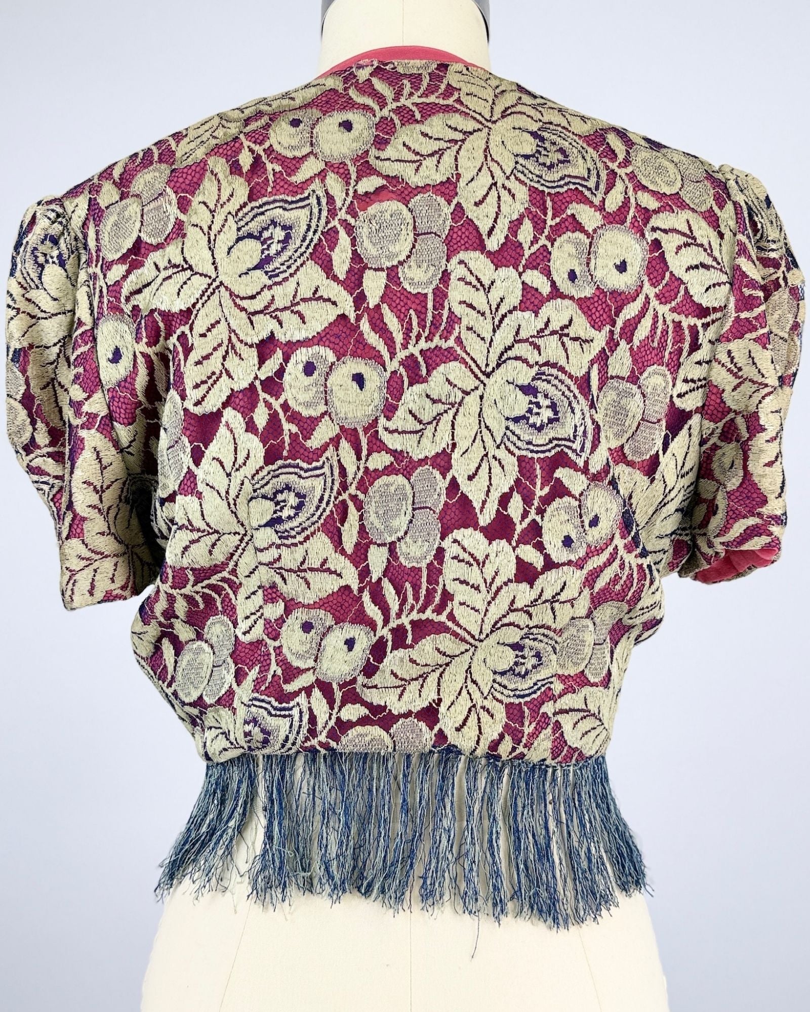 1930s Silk and Lace Fringe Top