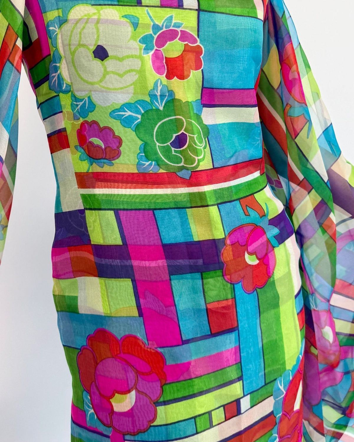 1960s Pierre Cardin Couture Floral Dreamland Gown