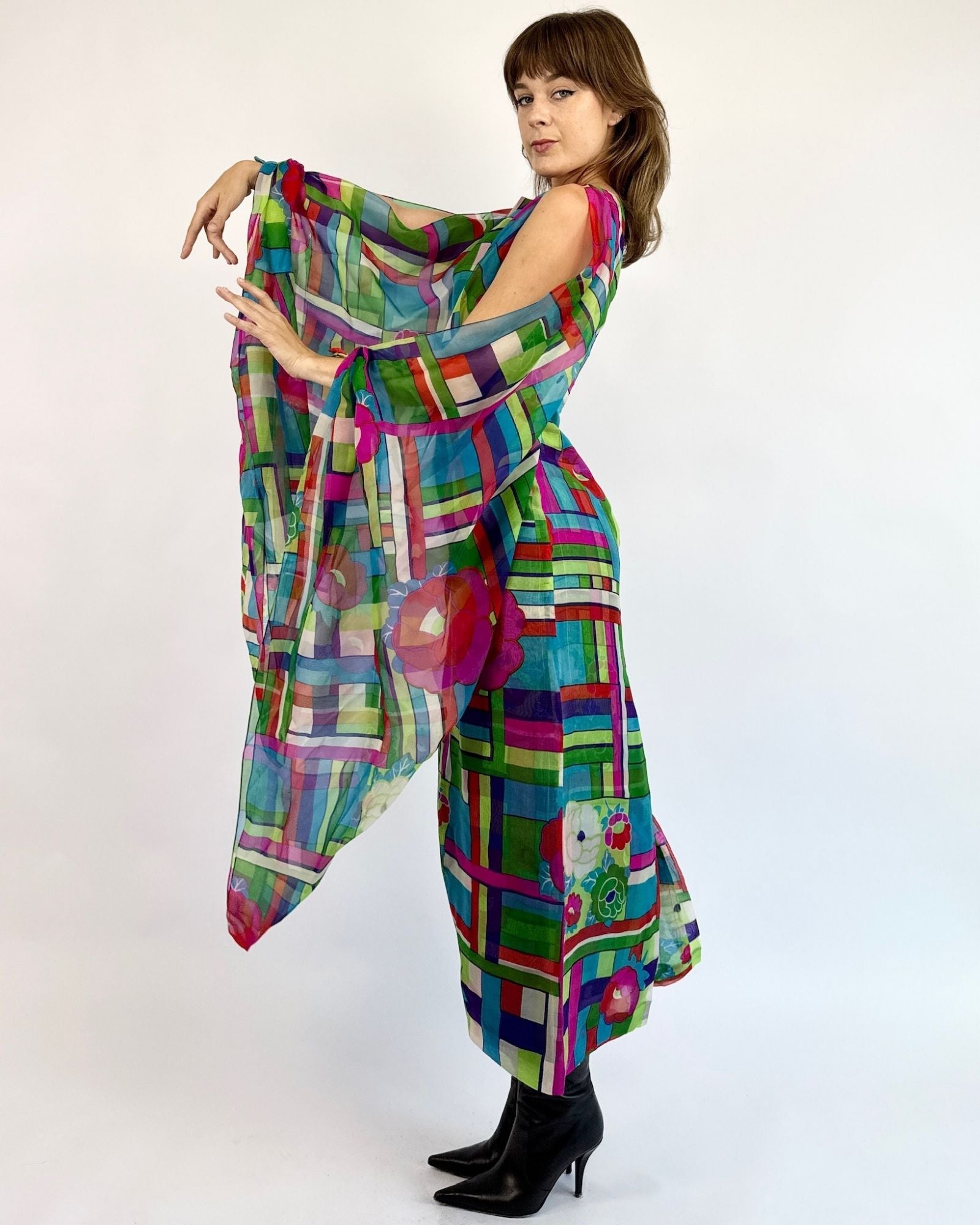 1960s Pierre Cardin Couture Floral Dreamland Gown