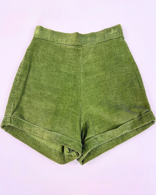 50s Green Corduroy Shorts