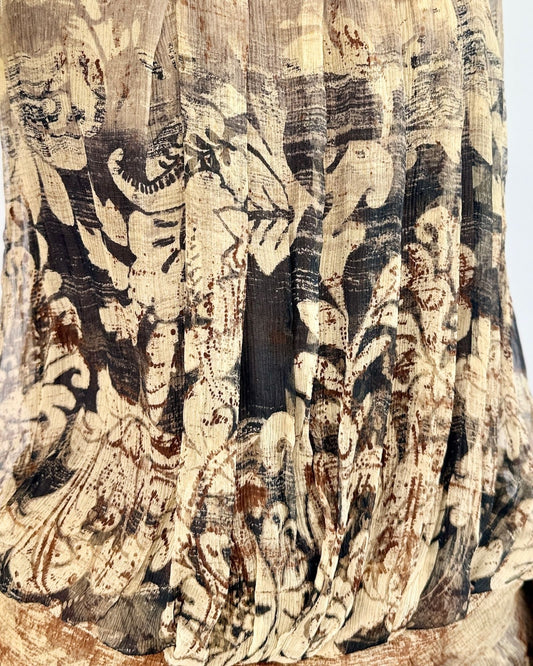 Silk Chiffon Funnel Neck Dress