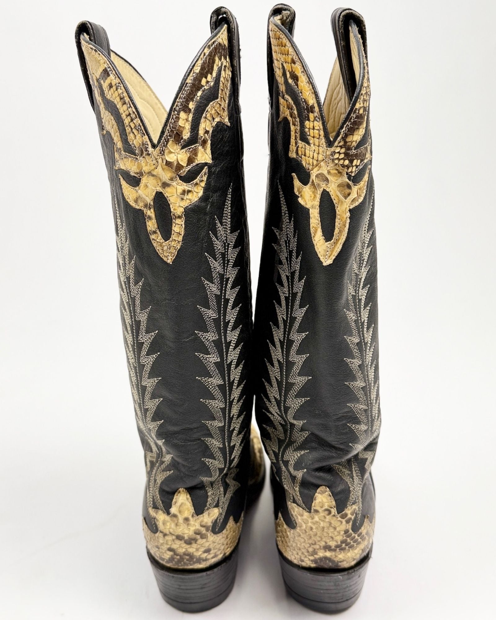Black and Tan Python Cowboy Boots