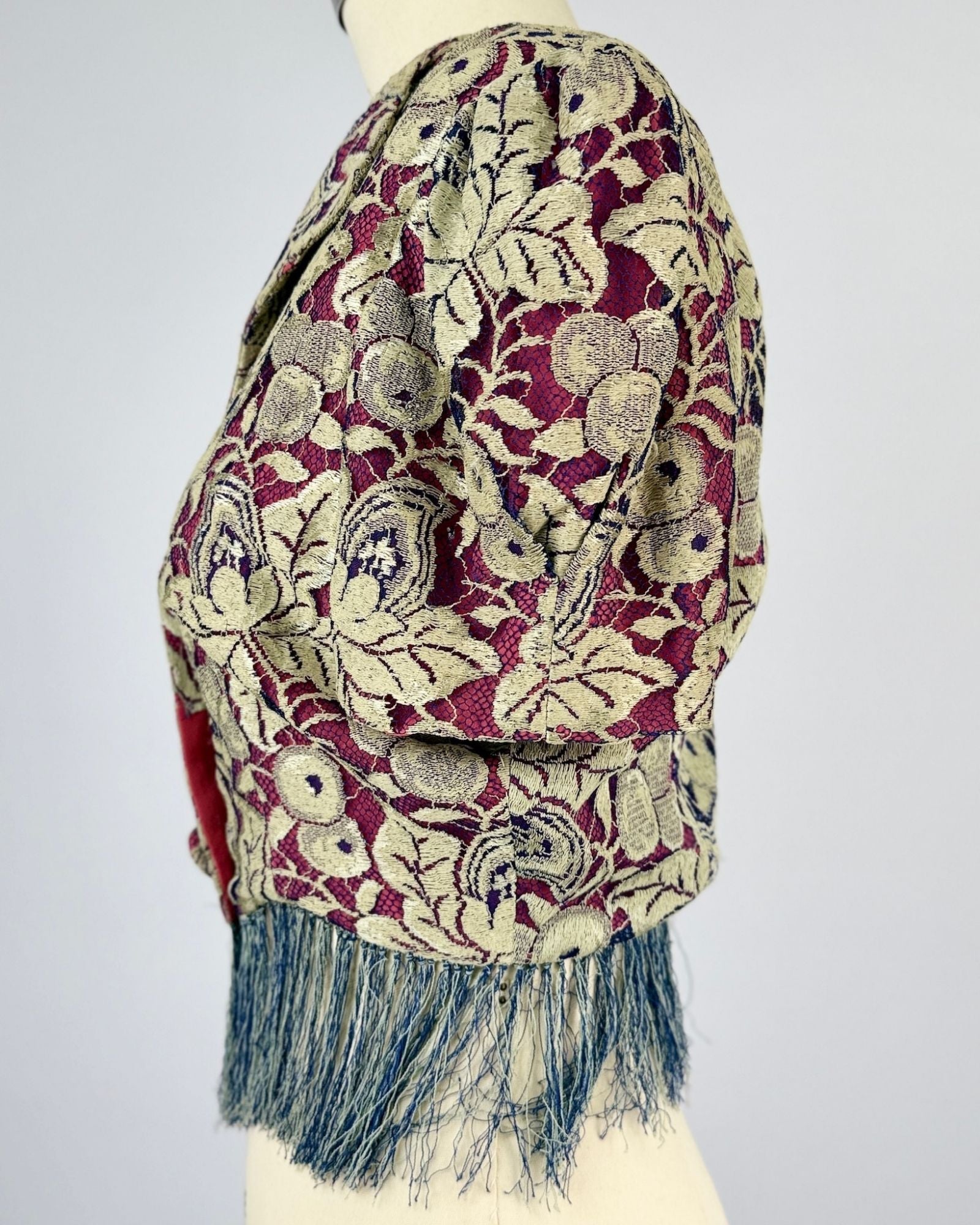1930s Silk and Lace Fringe Top