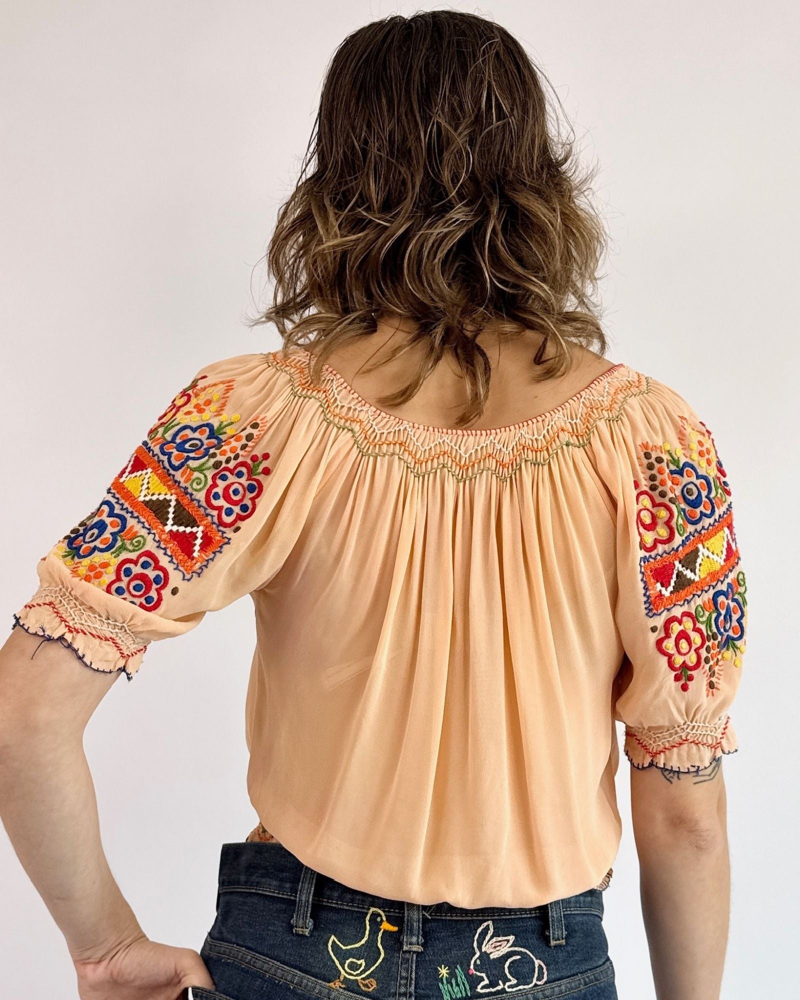 1940s Sunset Stories Folk Blouse