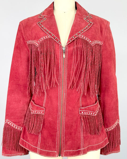 Red Studded Fringe Jacket