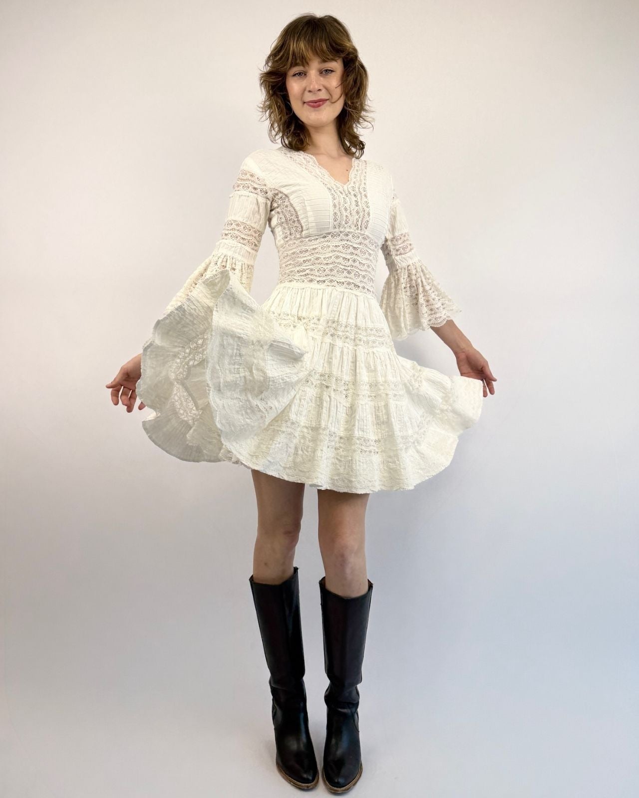 Let's Dance White Lace Mexican Wedding Dress