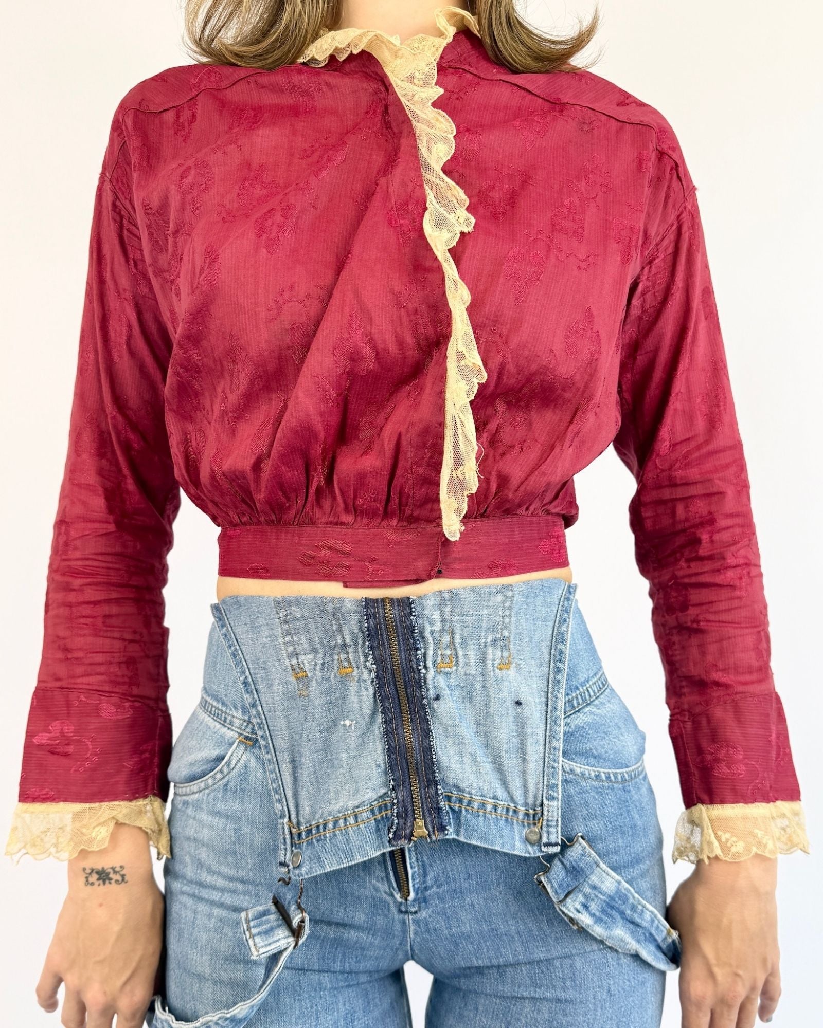 Victorian Merlot Thoughts Lace Top