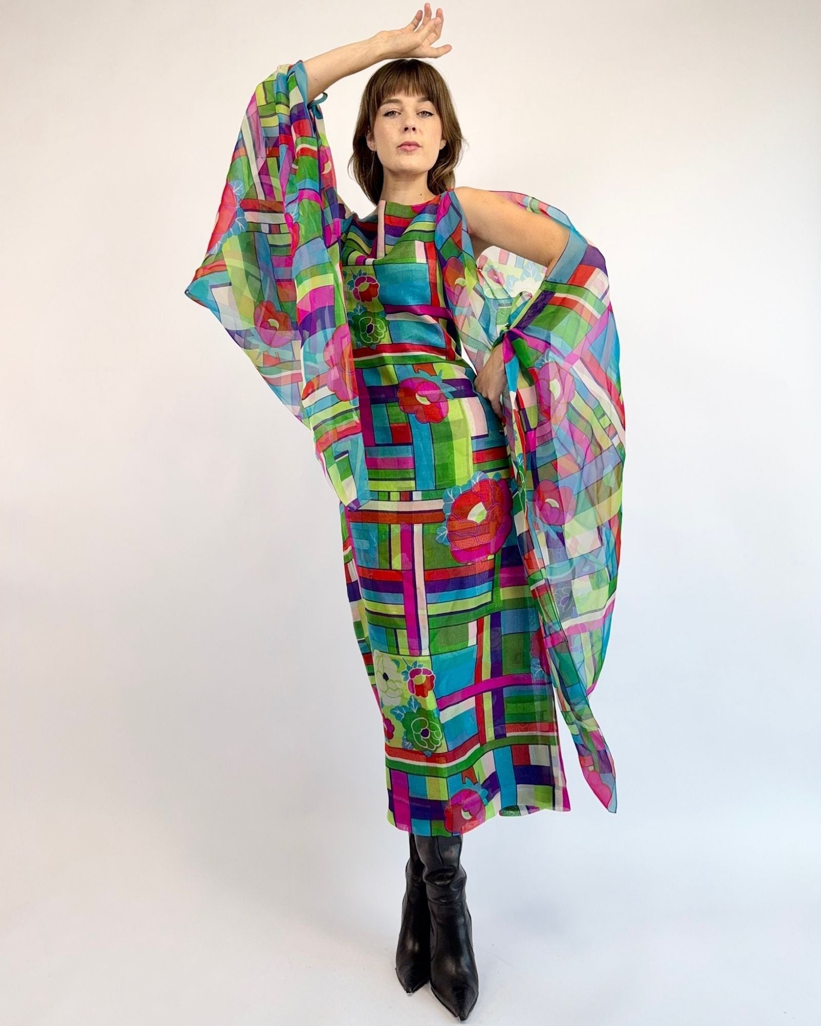 1960s Pierre Cardin Couture Floral Dreamland Gown