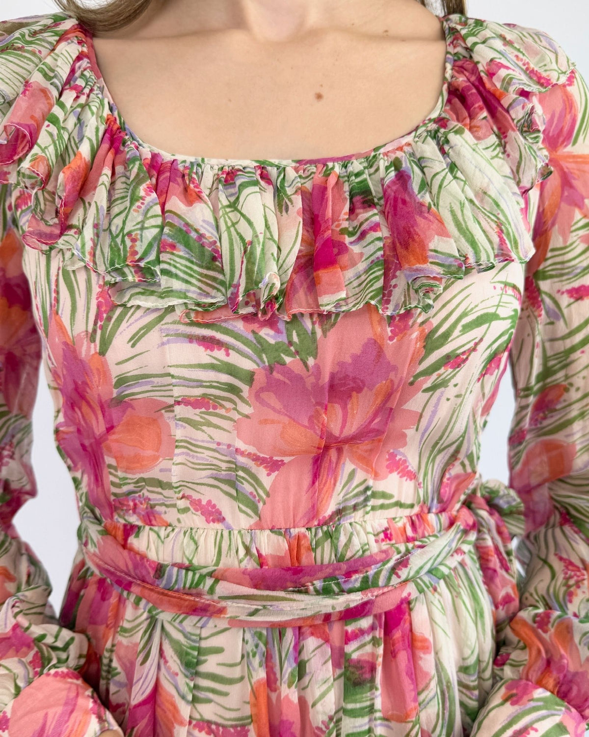 Richeline Sunset Garden Silk Dress