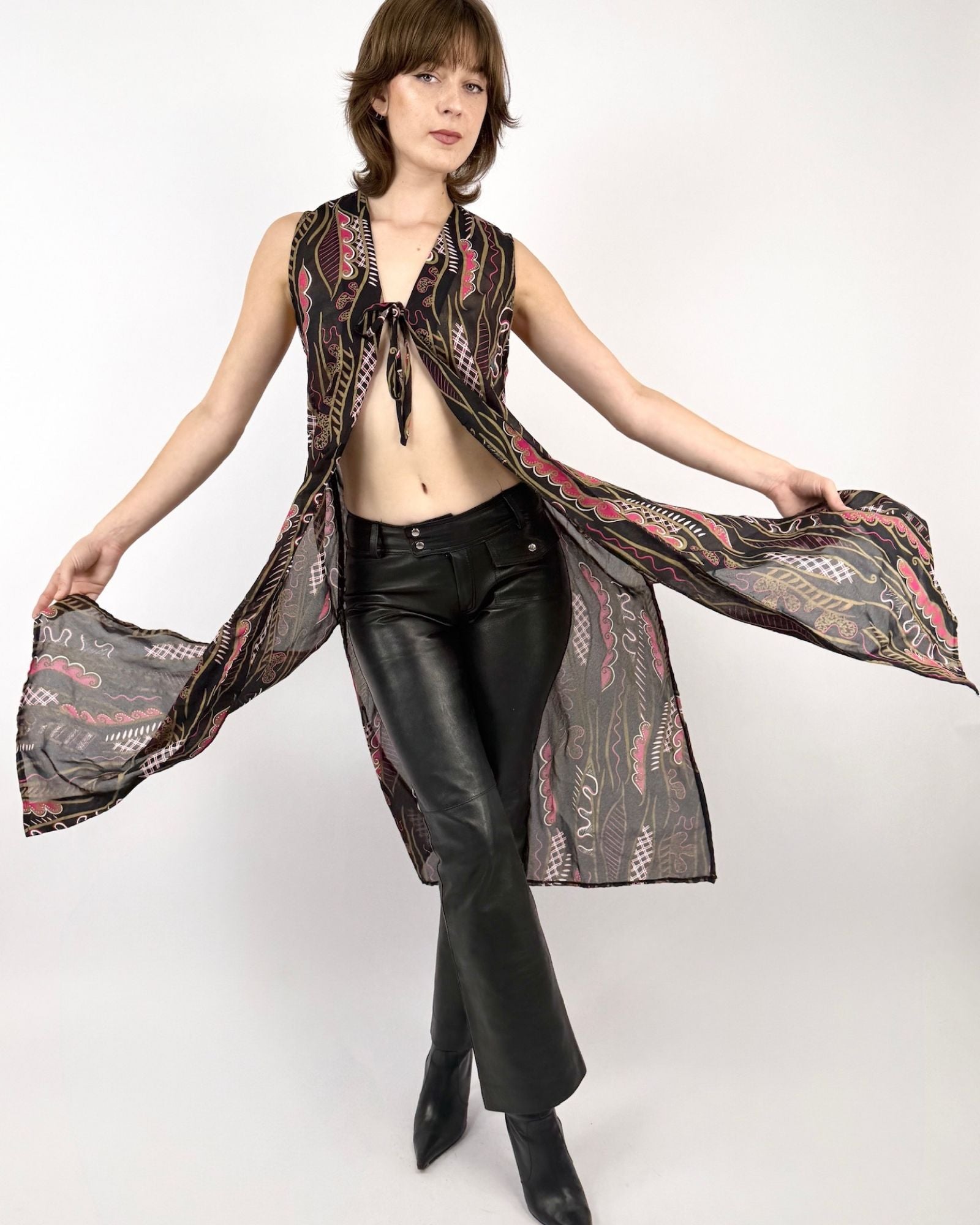 Zandra Rhodes Colorful Duster Vest