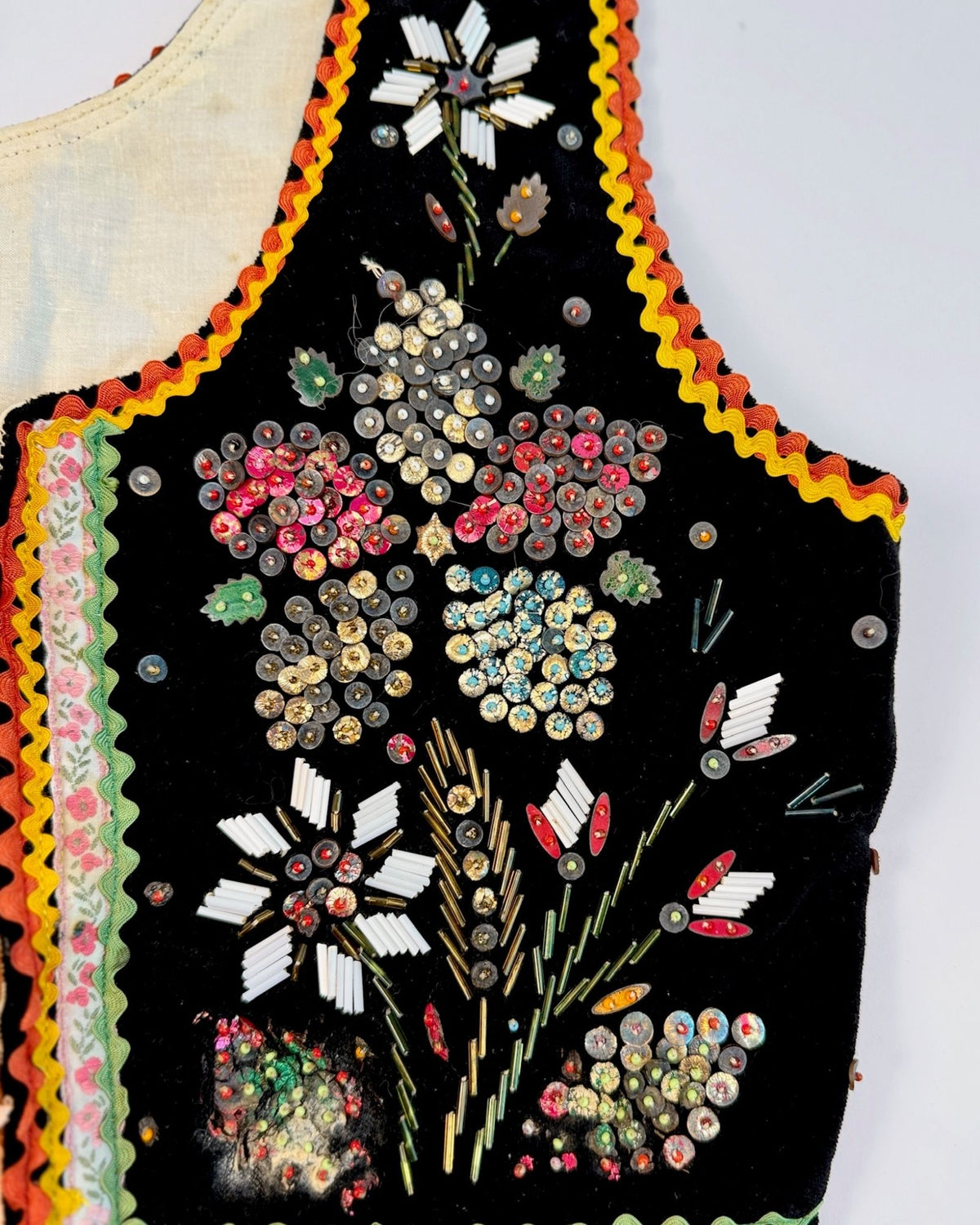 Polish Beaded Velvet Folk Vest