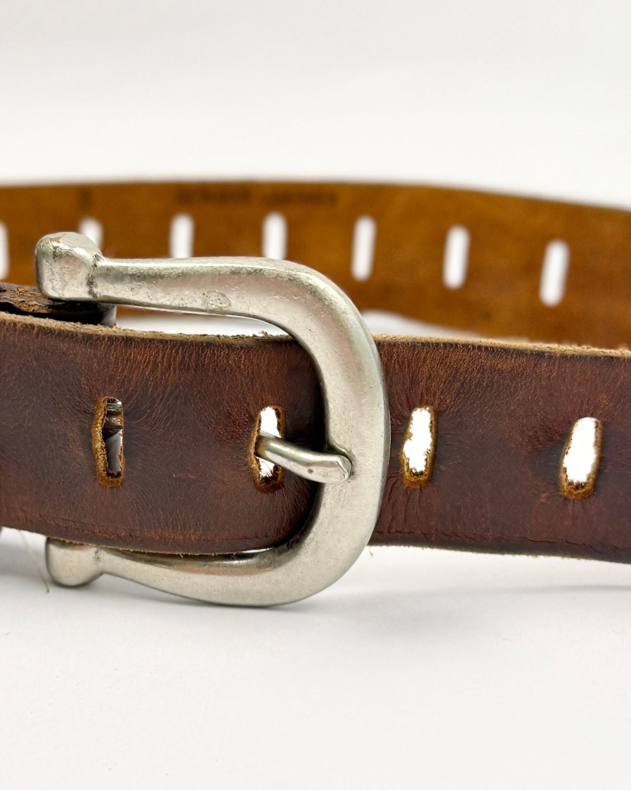 Thick Brown Slit Belt