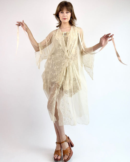 1920s Ribbon of Spells Antique Cream Robe