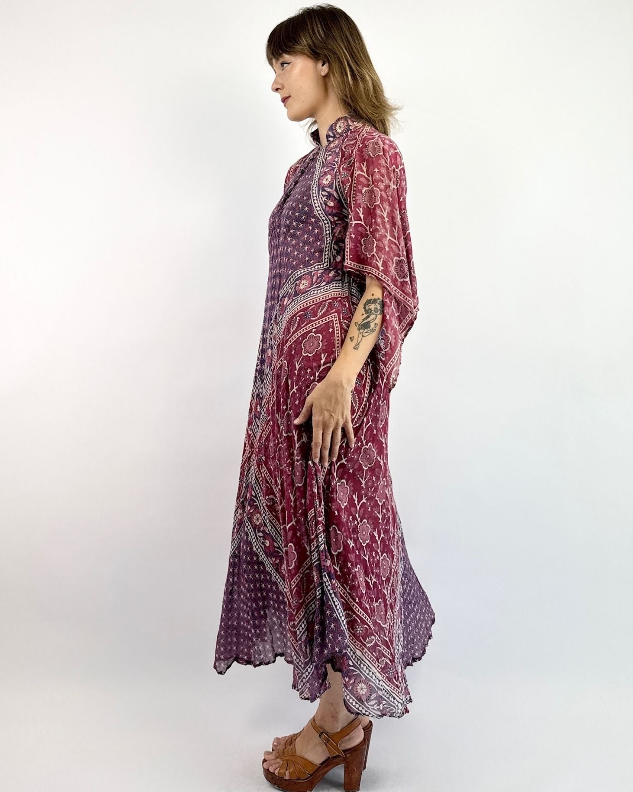 Adini 70s The Violet Crown Indian Cotton Dress