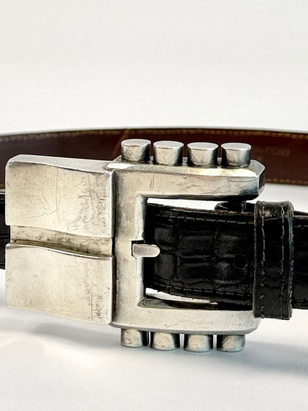 Silver Buckle Alligator Belt