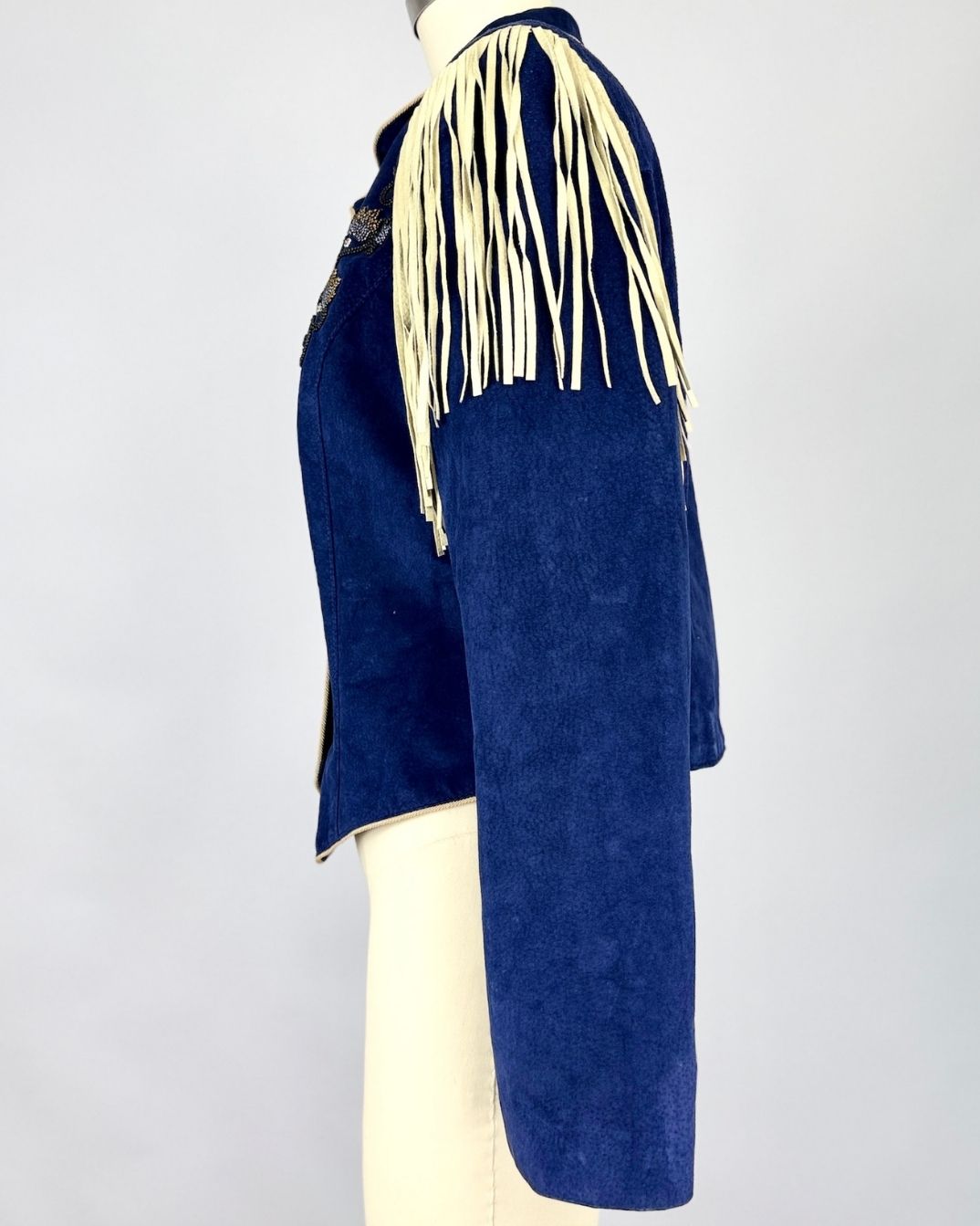 Frontier Indigo Suede Fringe Jacket