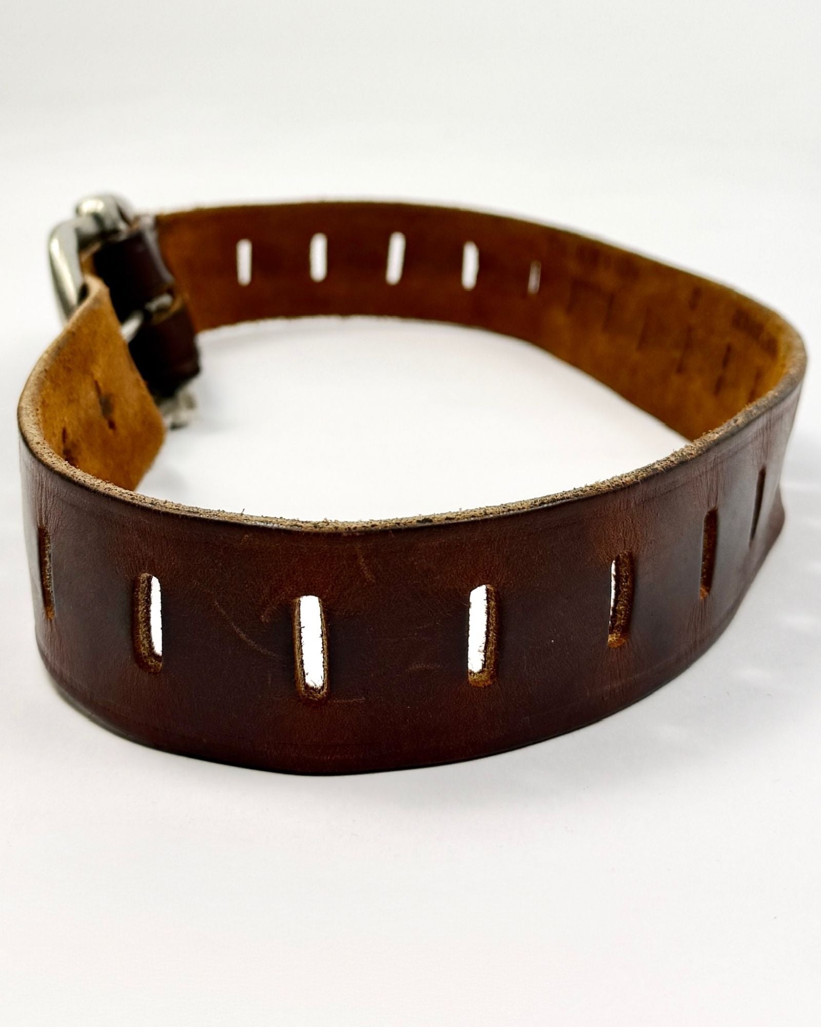 Thick Brown Slit Belt