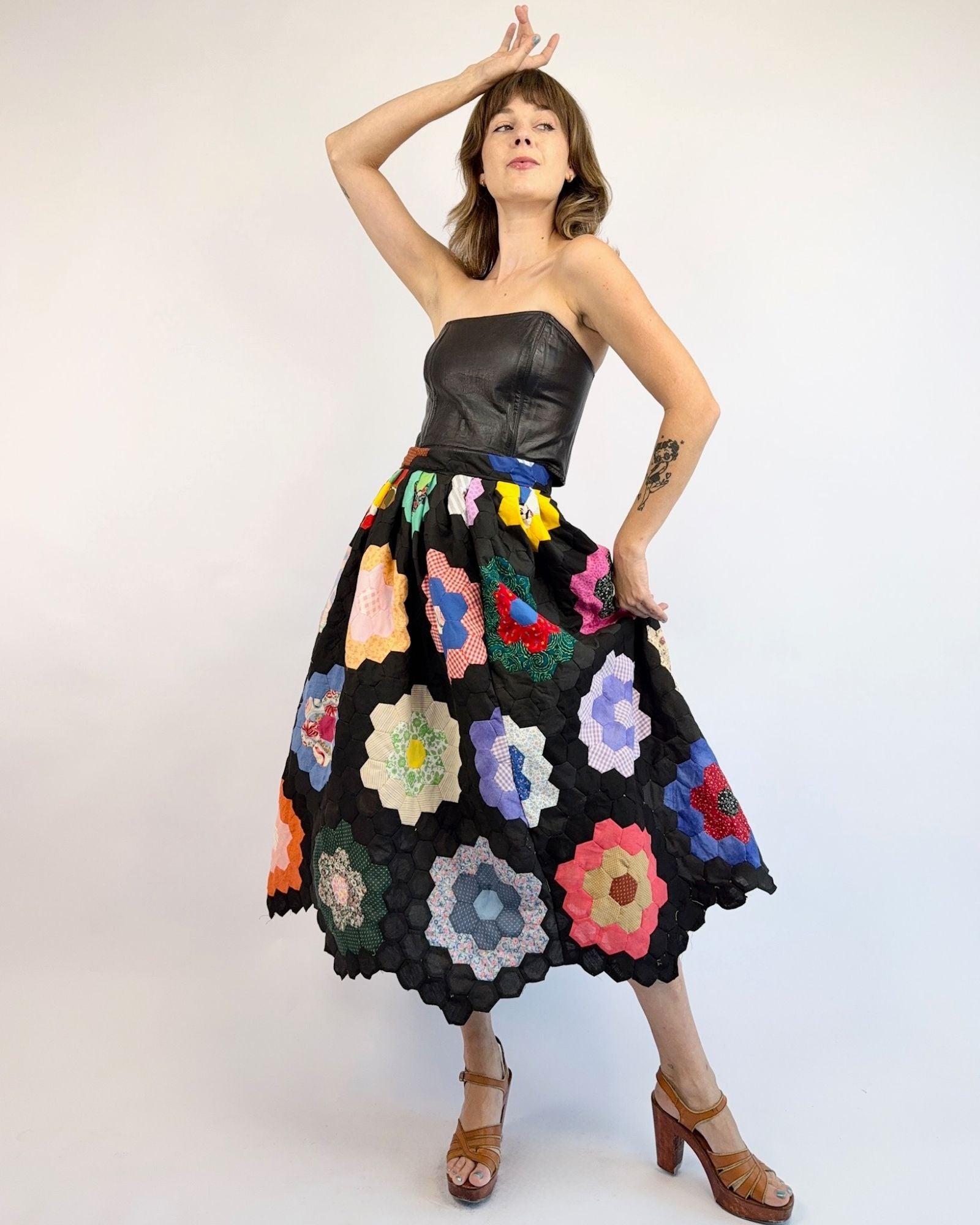 Homemade Mosaic Quilt Skirt