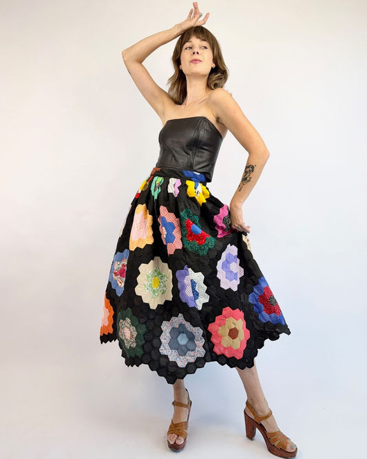 Homemade Mosaic Quilt Skirt