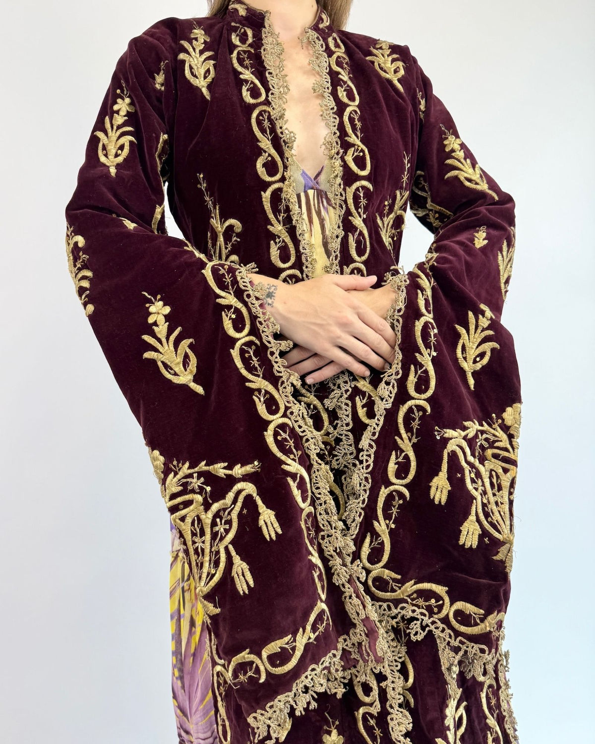 Divinity Flows Antique Greek Velvet Duster