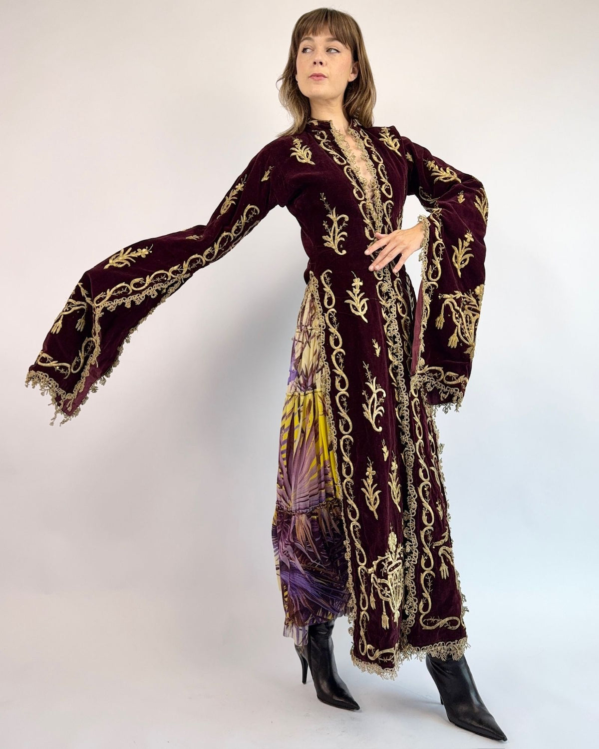 Divinity Flows Antique Greek Velvet Duster