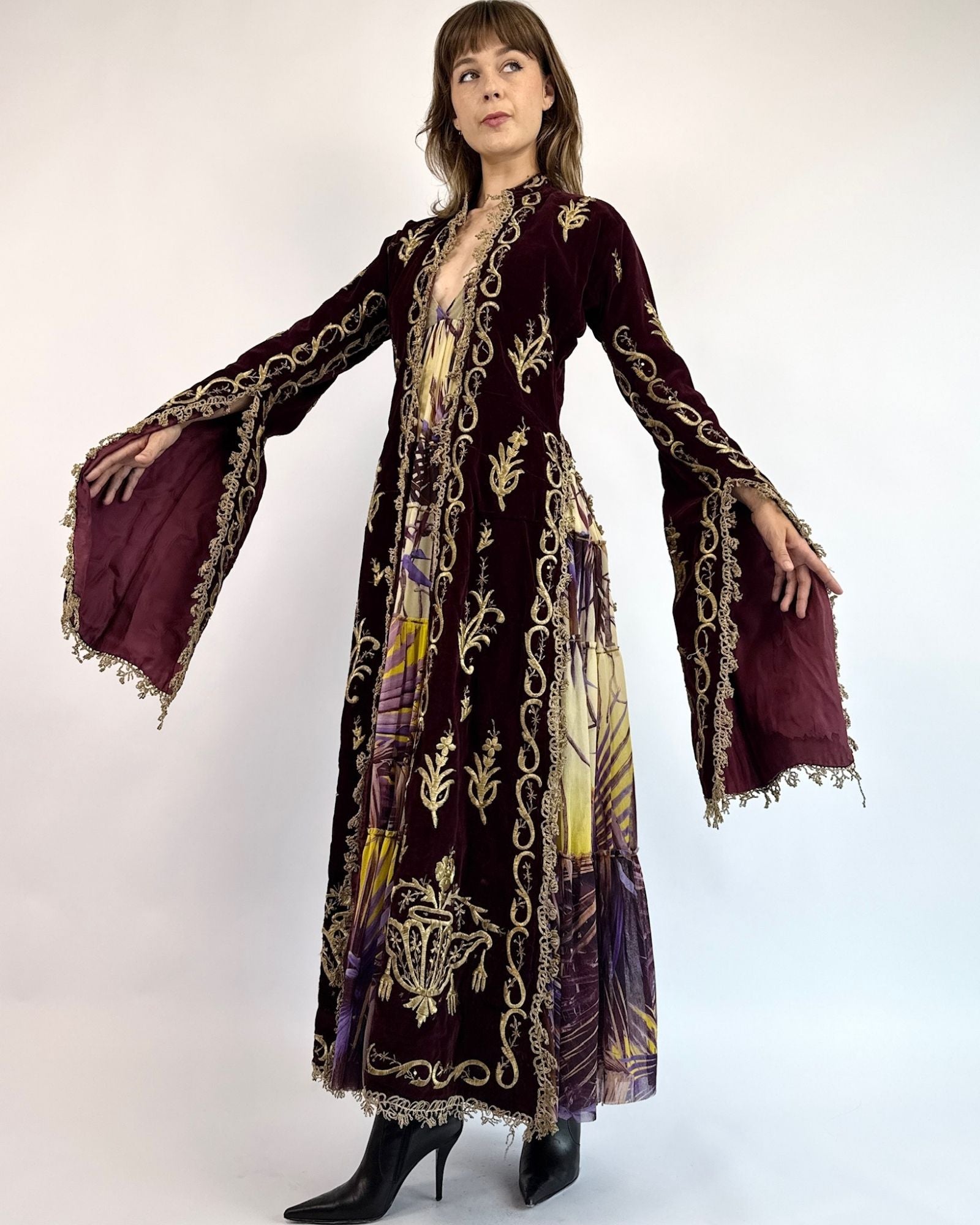 Divinity Flows Antique Greek Velvet Duster
