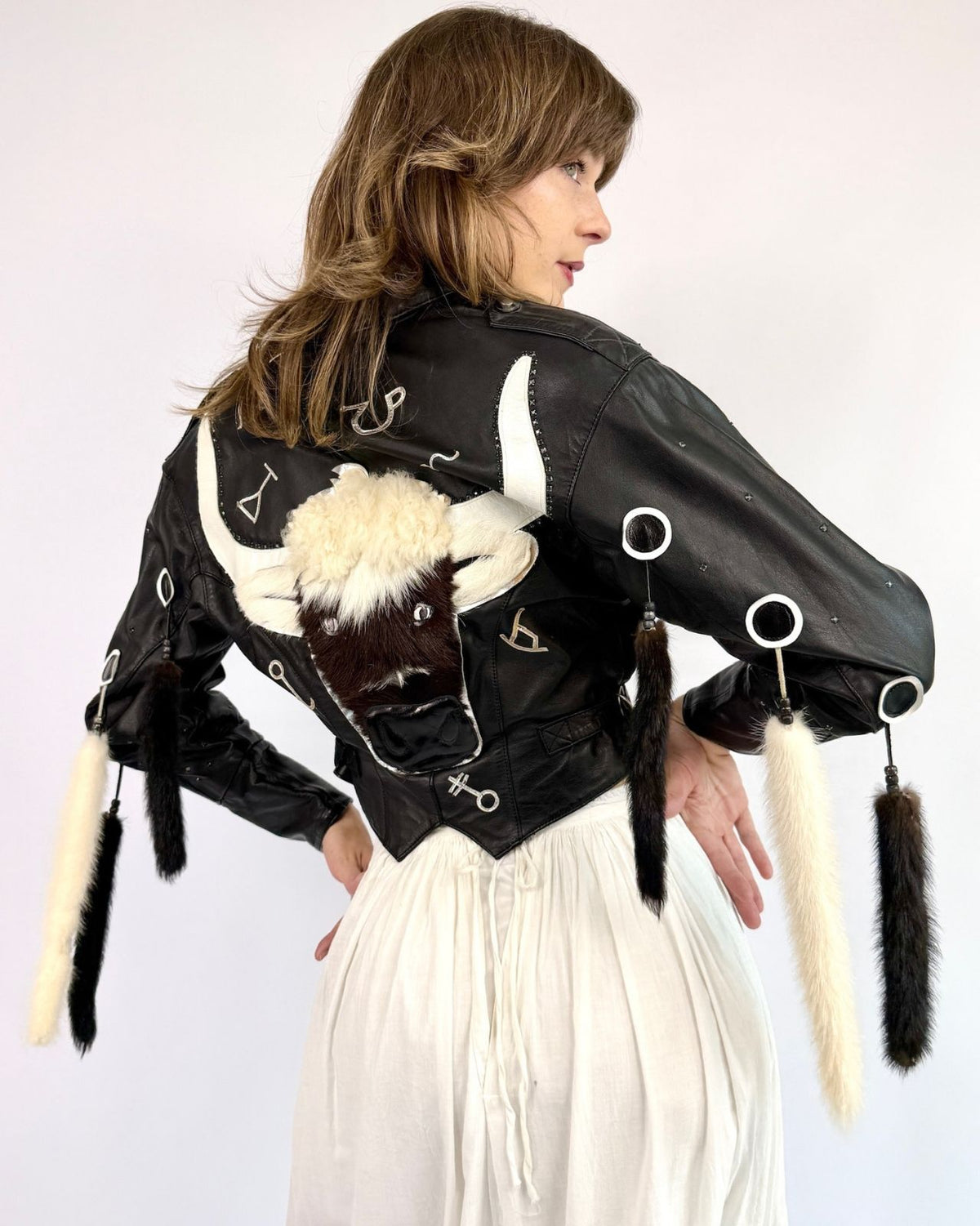 Longhorn Pastures Cropped Leather Jacket