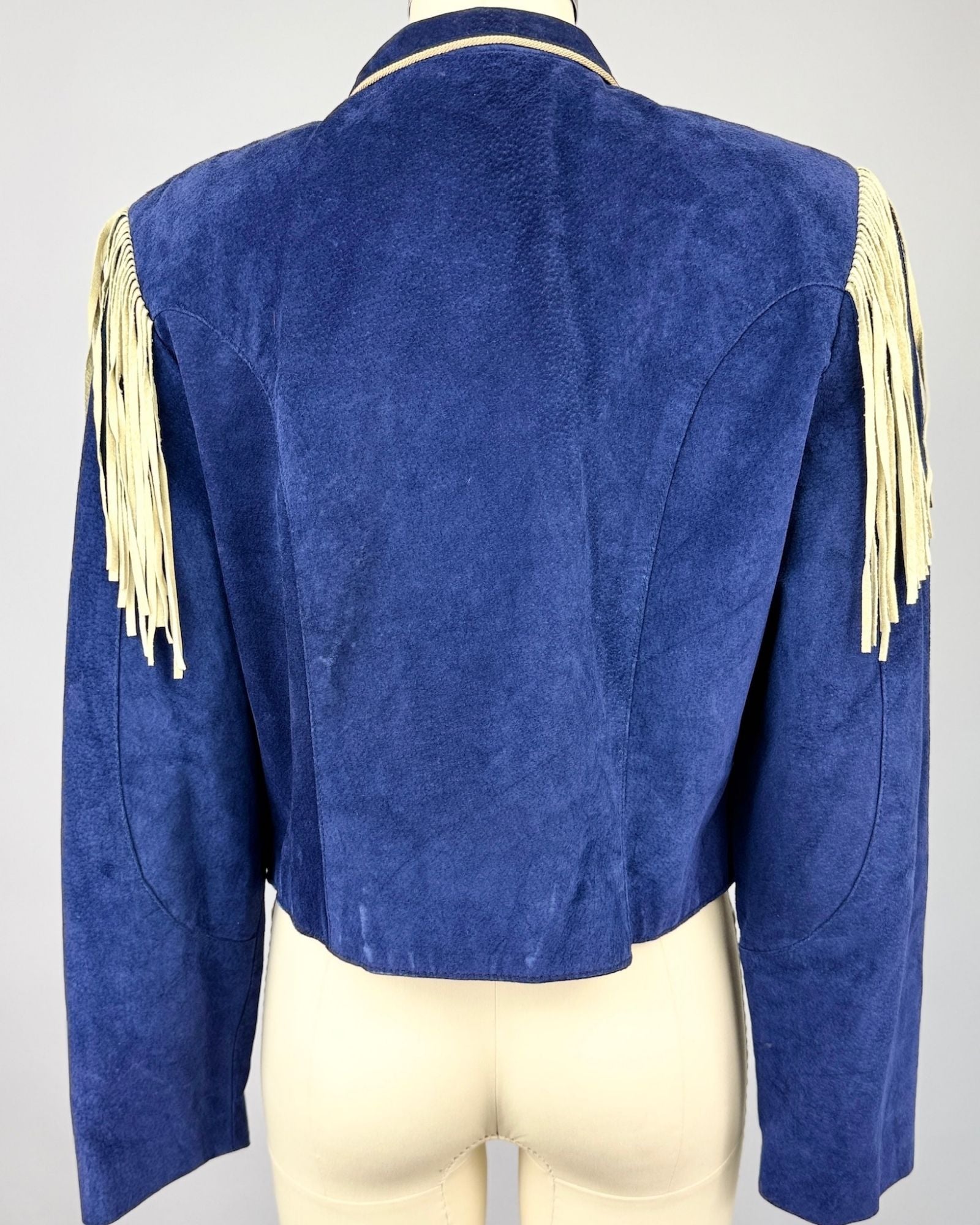Frontier Indigo Suede Fringe Jacket