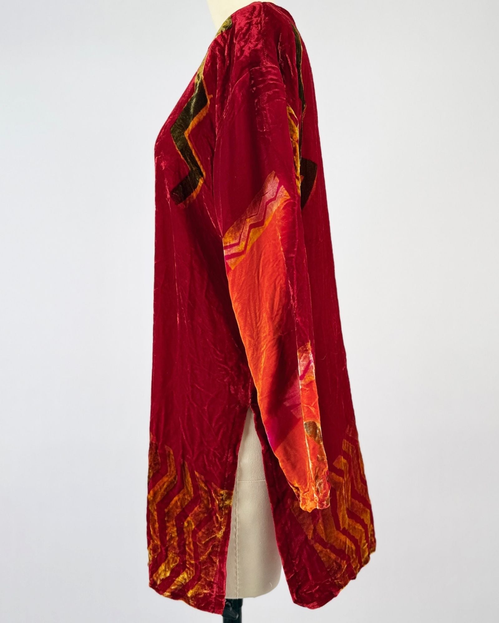 Vivid Fire Colors Velvet Top