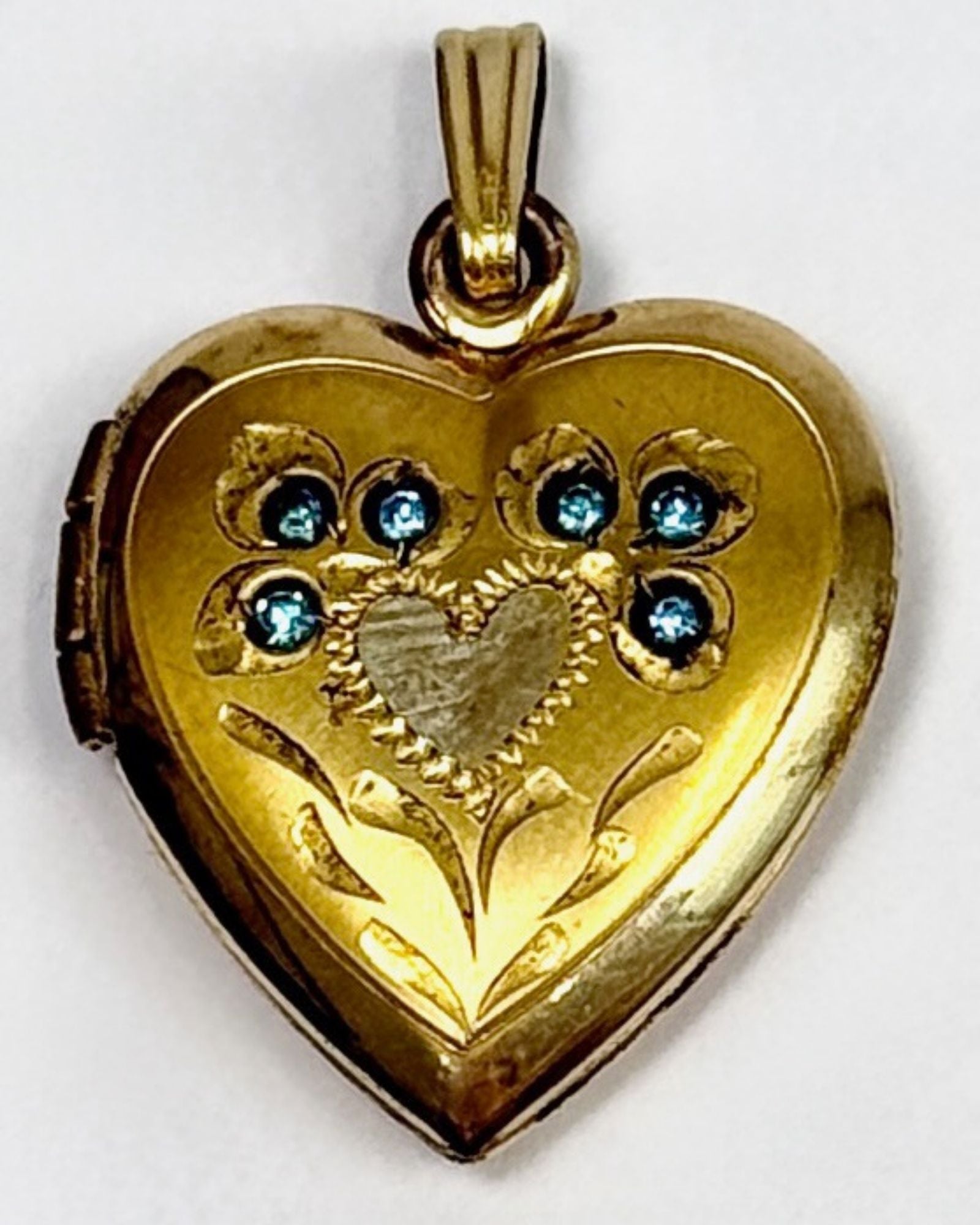 Gold Fill Etched Heart Locket