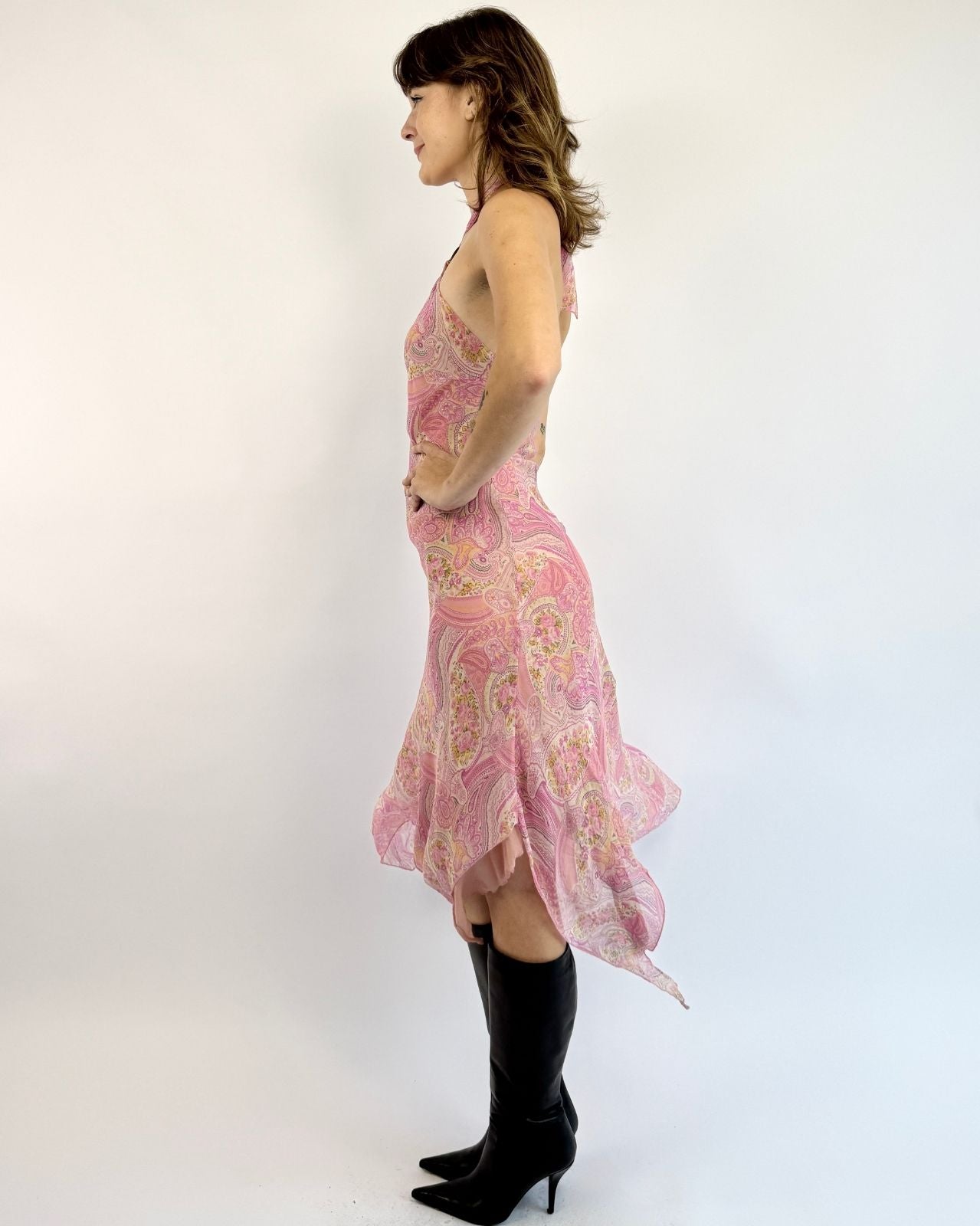 Pretty in Paisley Silk Halter Dress