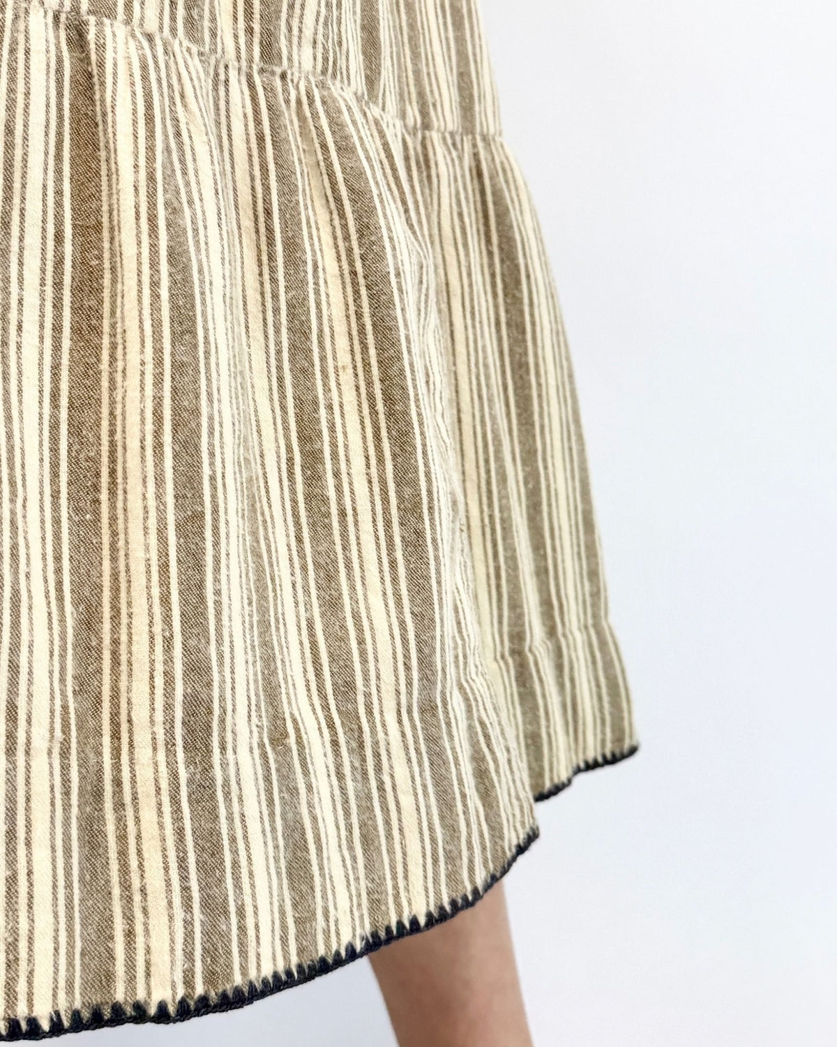 Edwardian Cozy Strolls Flannel Striped Skirt