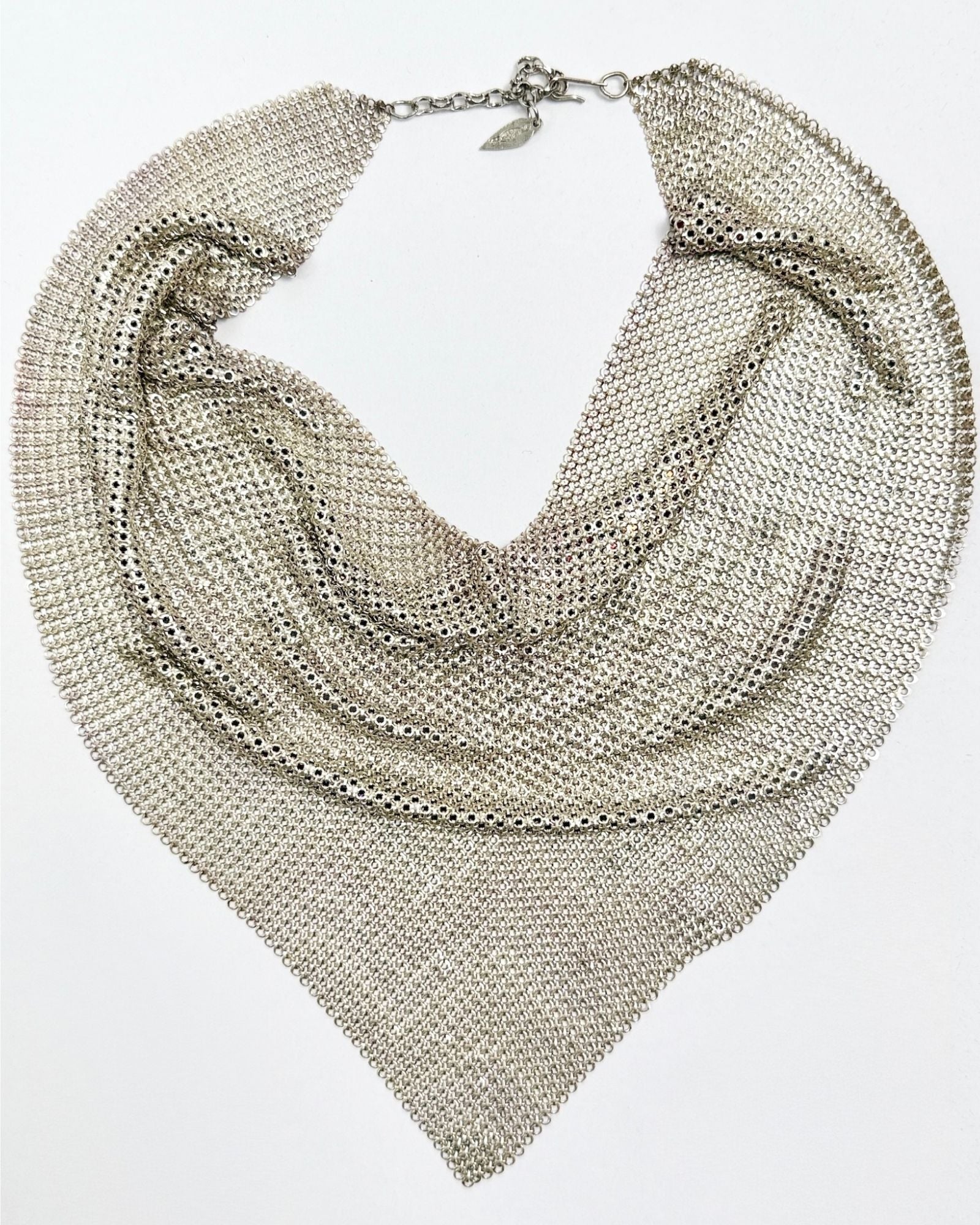 Whiting and Davis Rare Colorful Zig Zag Mesh Necklace