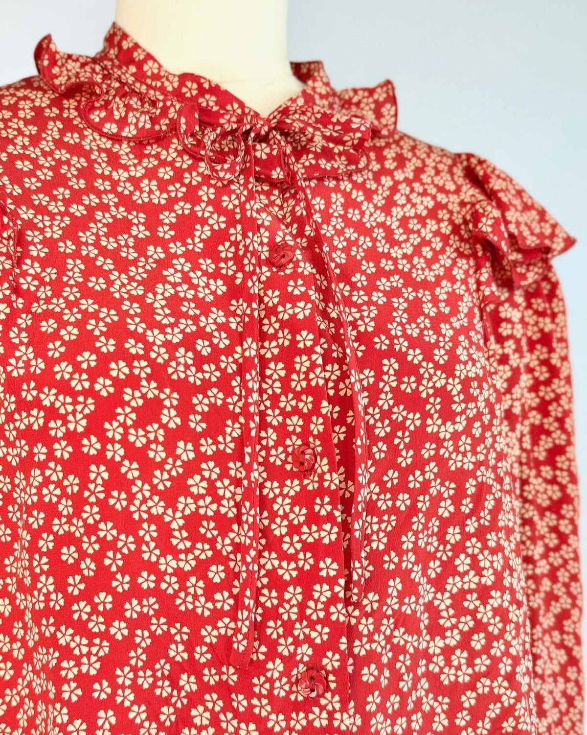 Carole Little Ruffle Silk Blouse