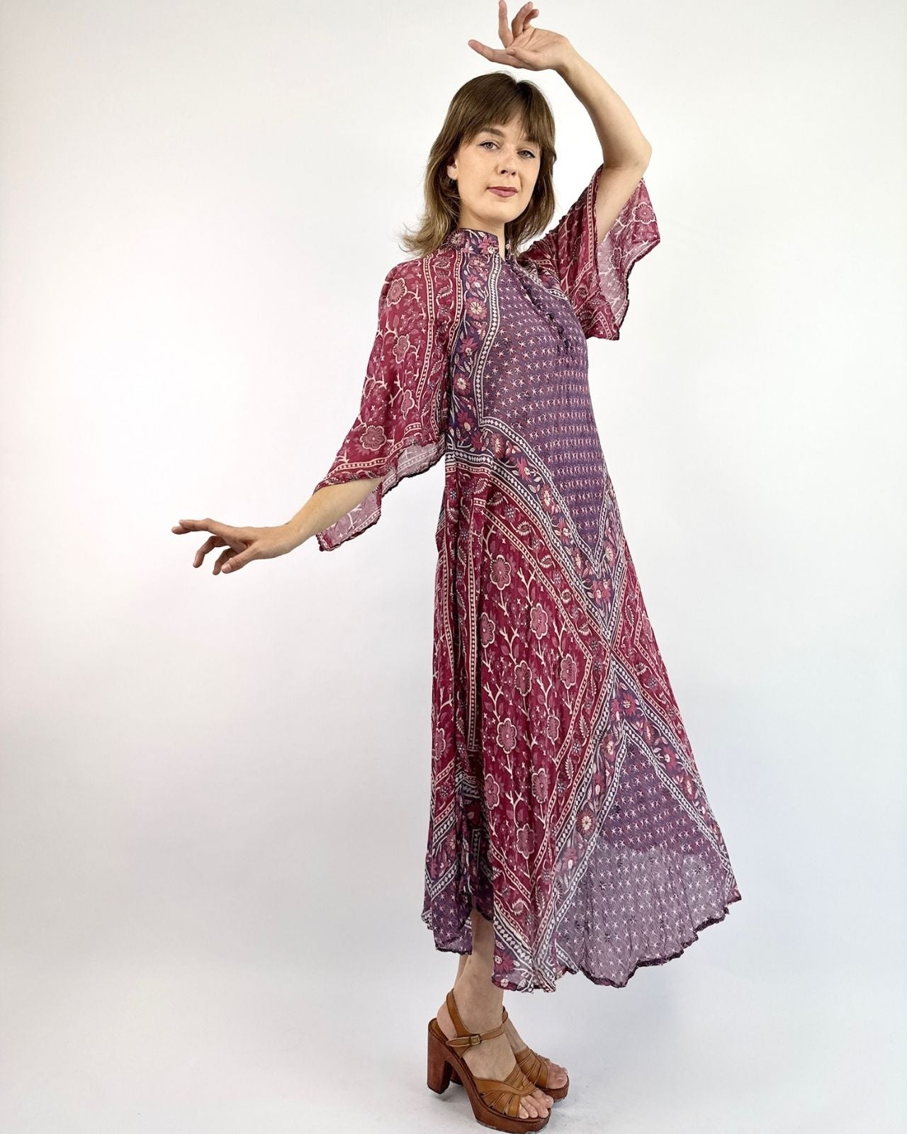Adini 70s The Violet Crown Indian Cotton Dress