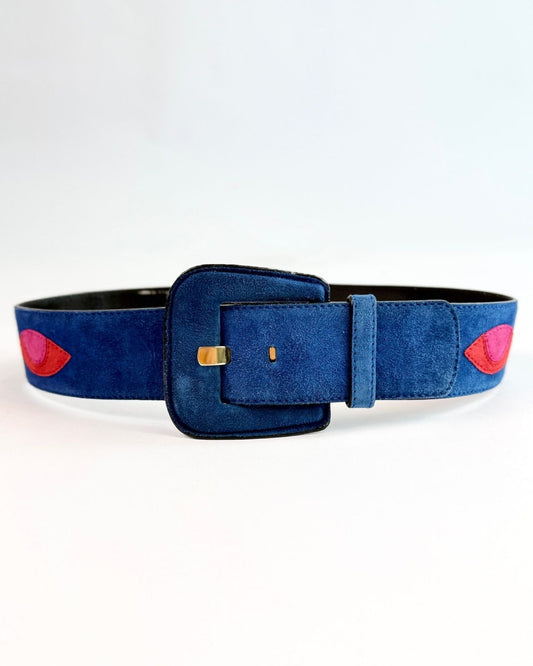 Escada Suede Color Block Eye Belt