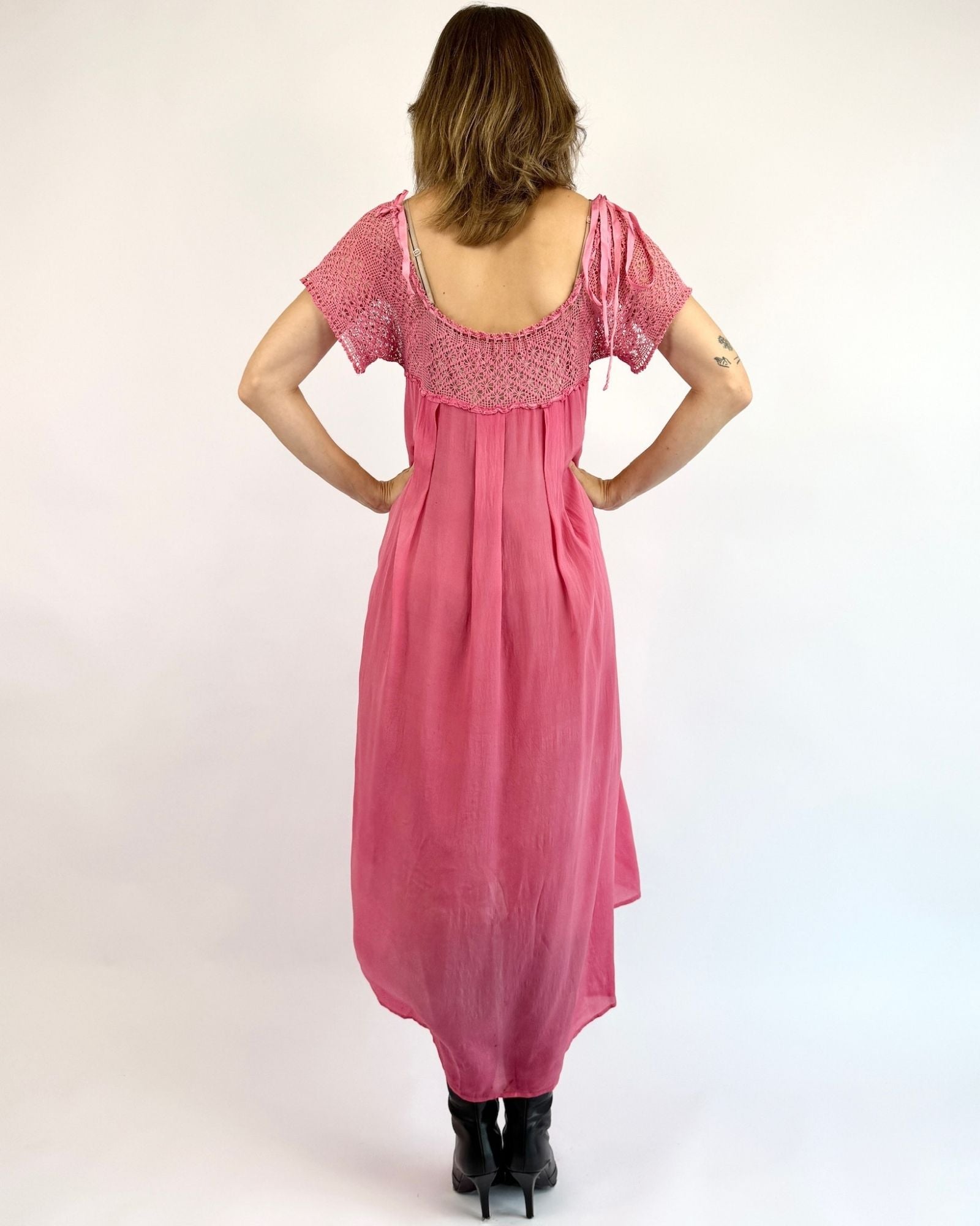 1920s Sleepy Pink Over Dyed Slip Dress