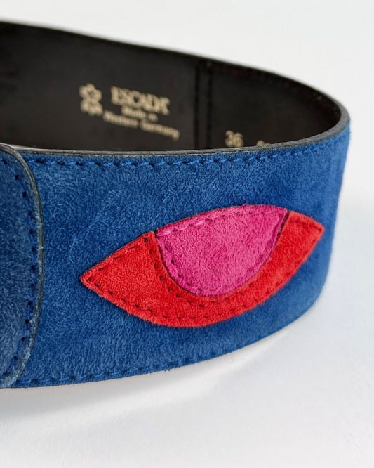Escada Suede Color Block Eye Belt