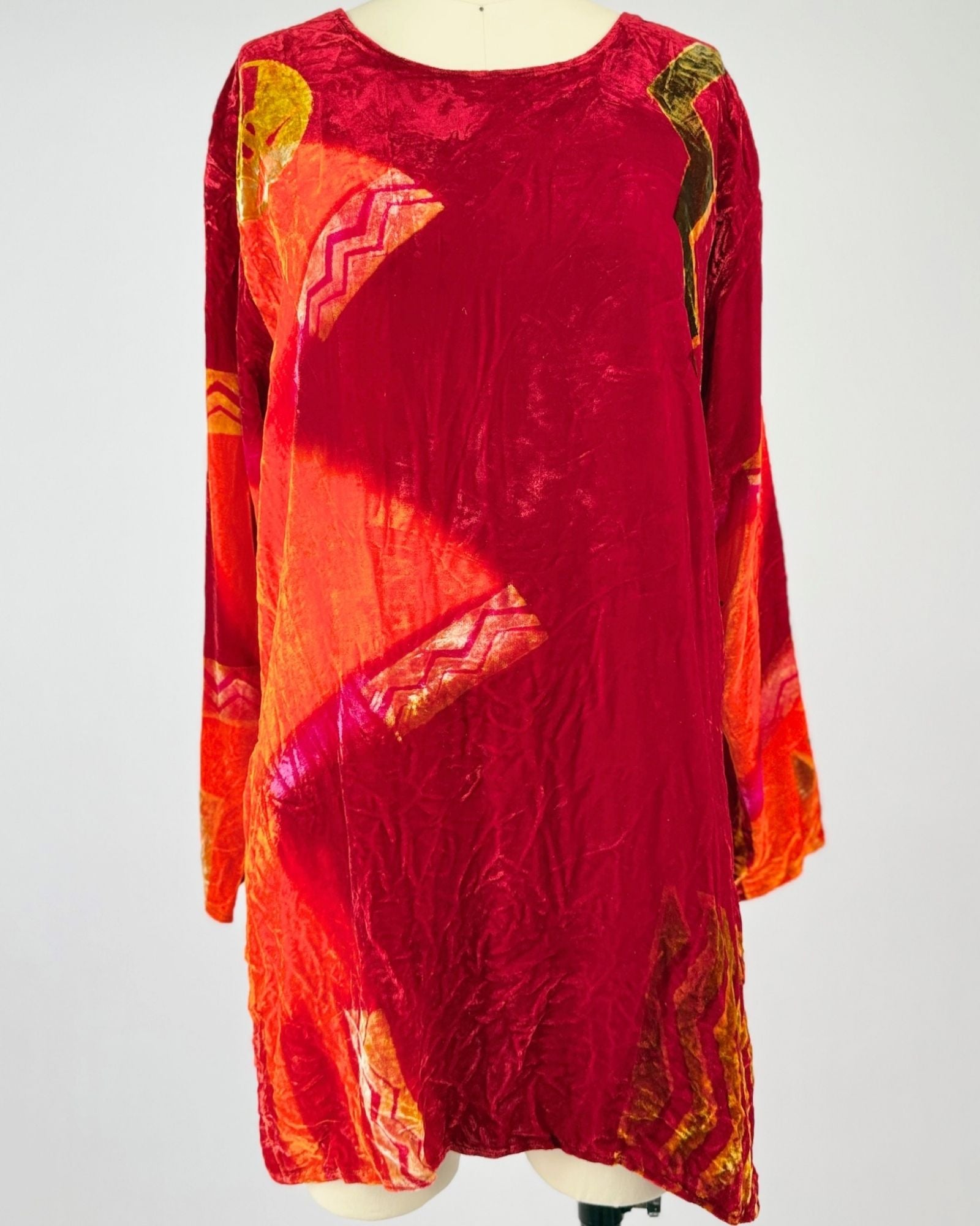 Vivid Fire Colors Velvet Top