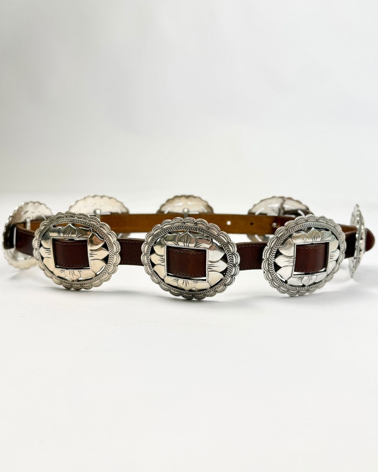 Brighton Brown Leather Concho Belt