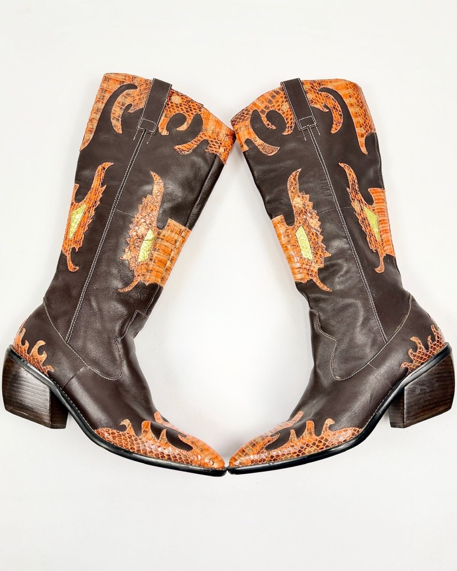 Y2k Vigotti Snakeskin Boots