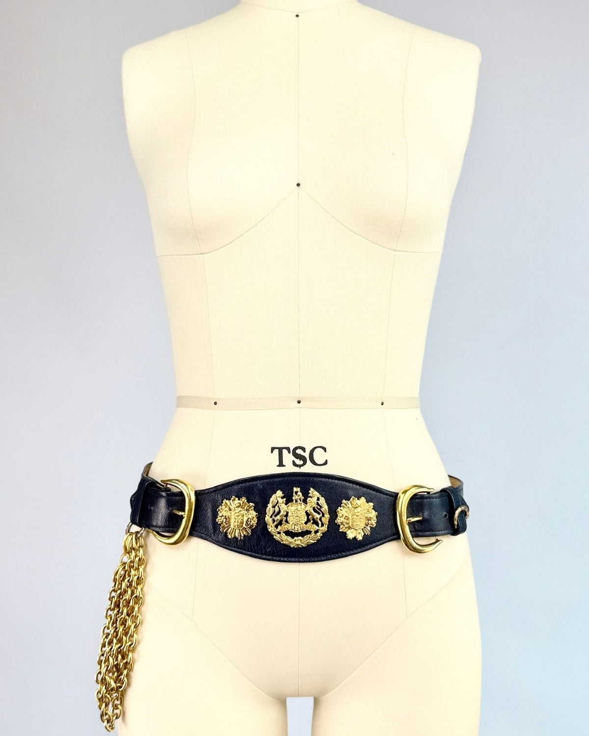 Navy Gold Crest Belt